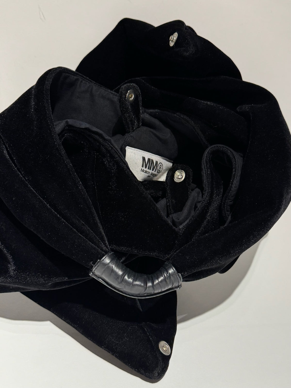MM6 Maison Margiela Black Velvet Triangle Bag