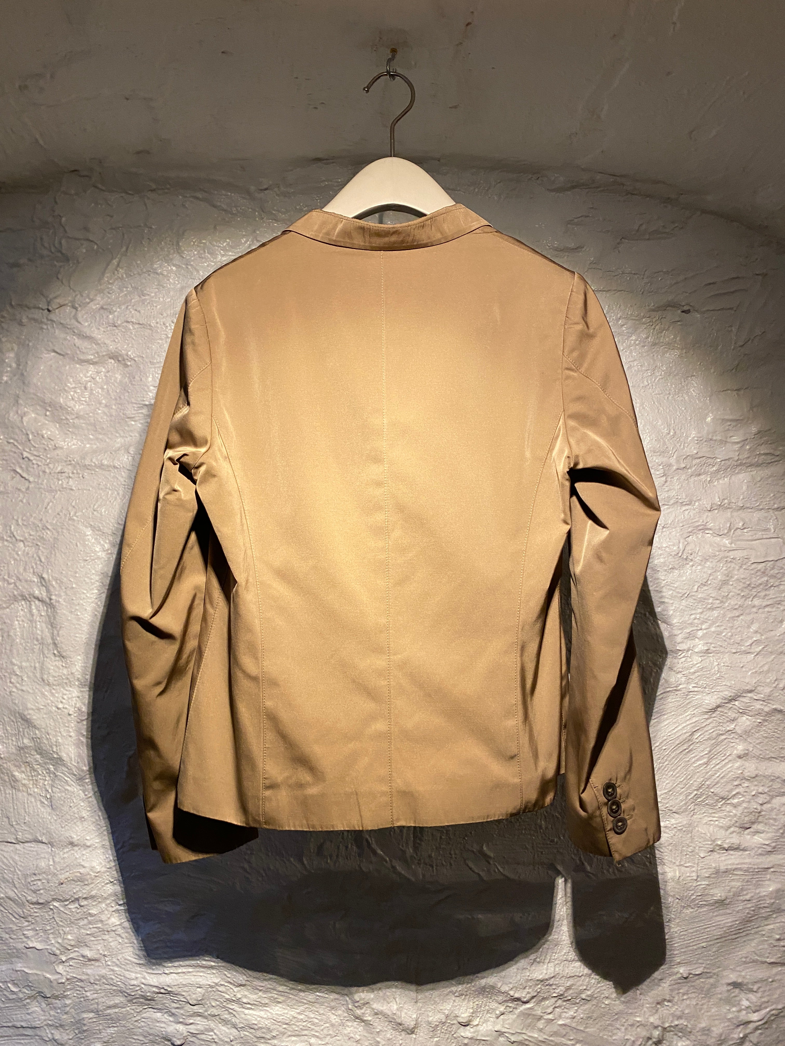 Jil Sander Khaki Brown Satin Blazer