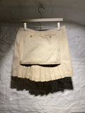 Miu Miu Light Khaki Denim Pleated Mini Skirt