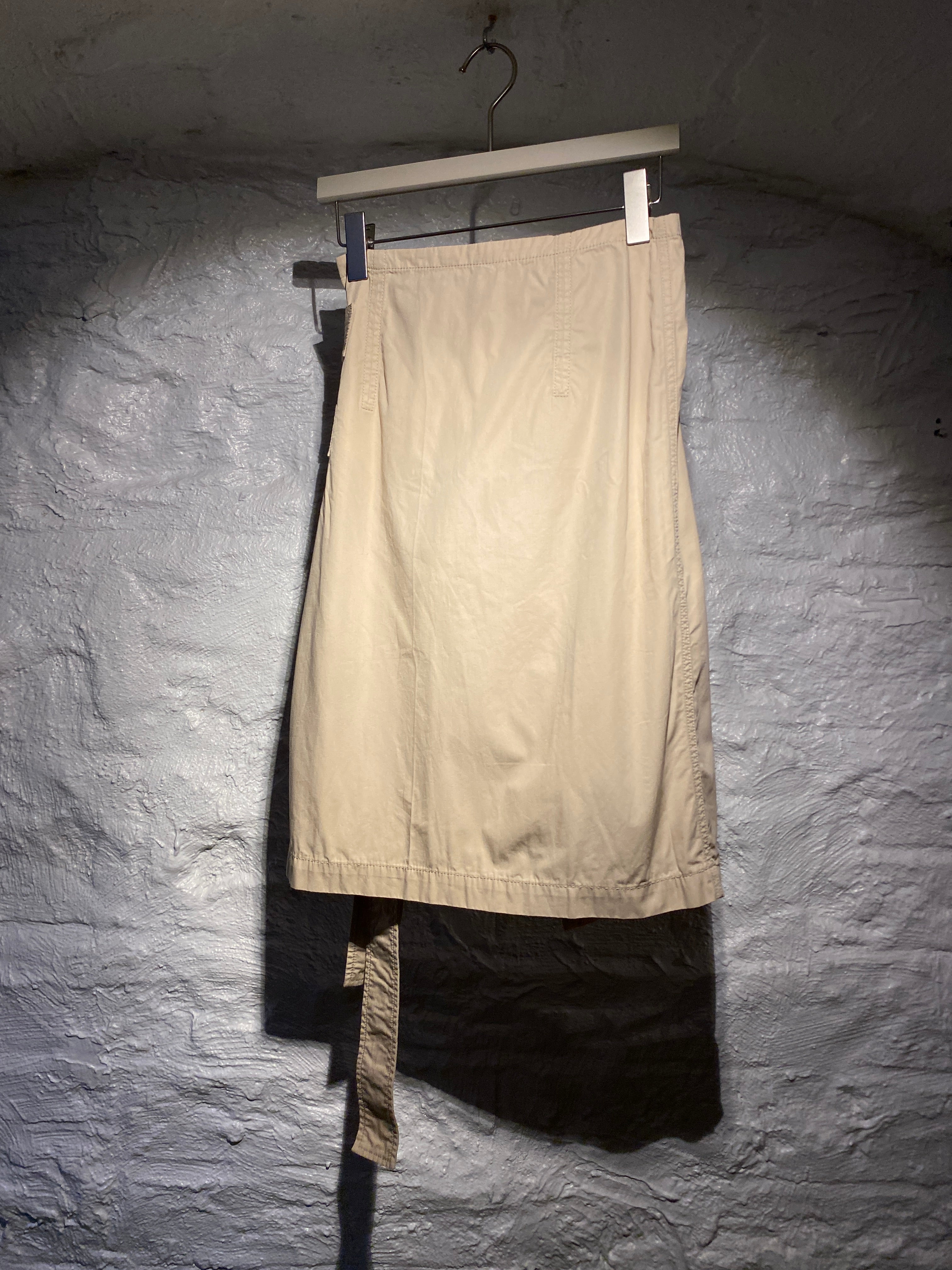 Acne Studios Two-Tone Brown Belted Mid Skirt