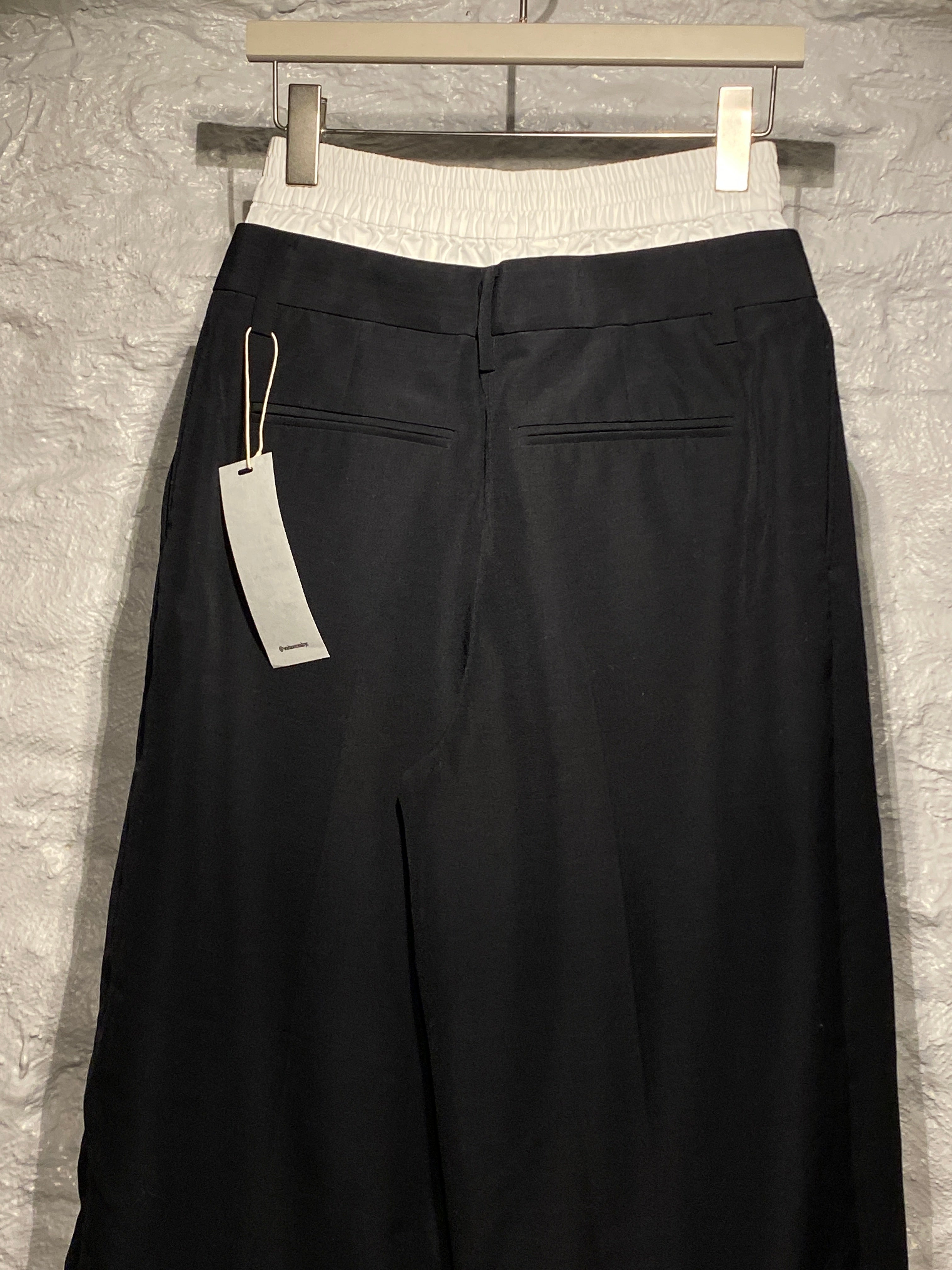 Alexander Wang Black with White Exposed Boxer Tailored Pants