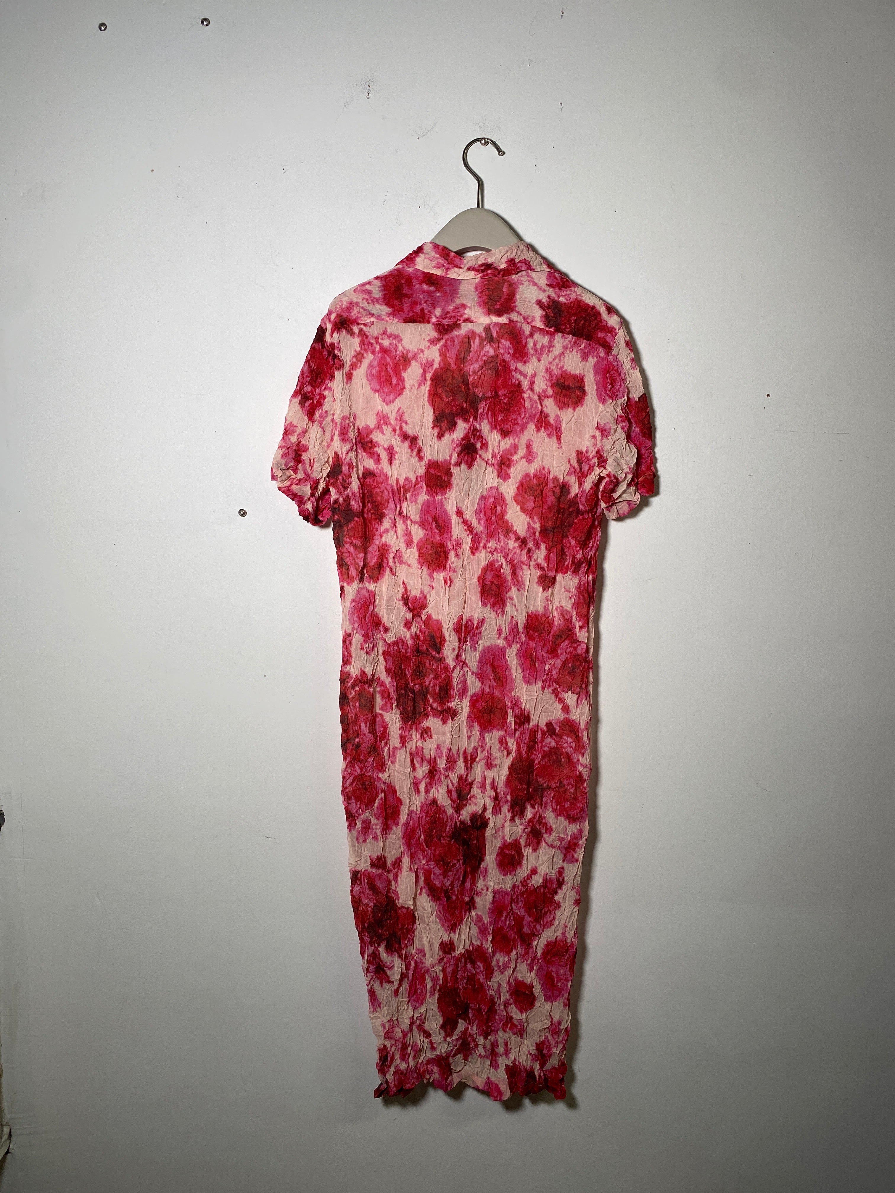 Dries Van Noten Pink Printed Short Sleeve Shirt Dress