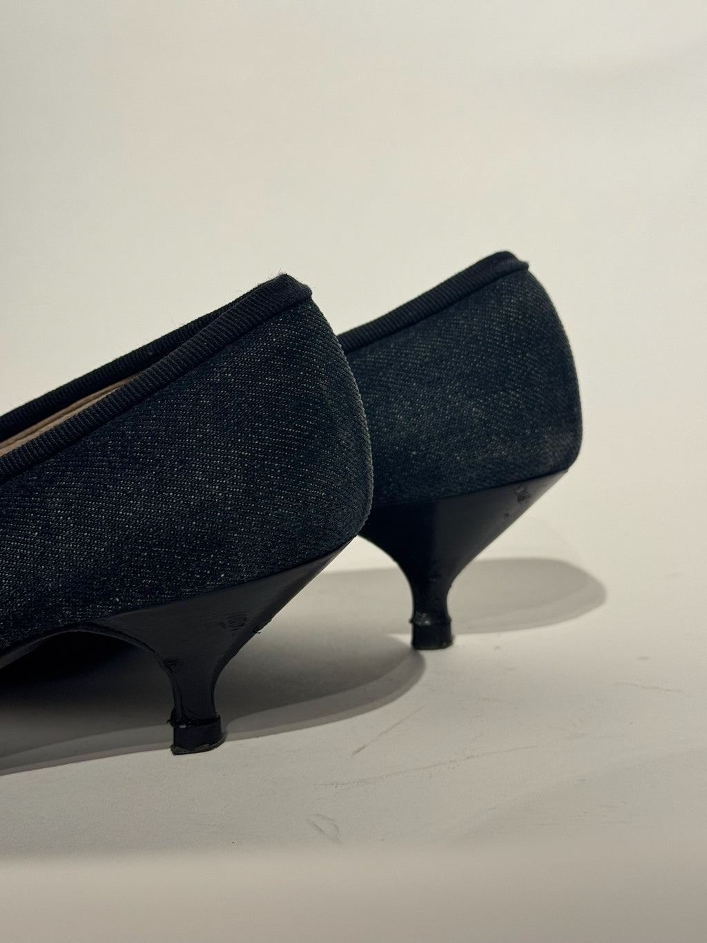 Chanel Denim Kitten Heels Size 37