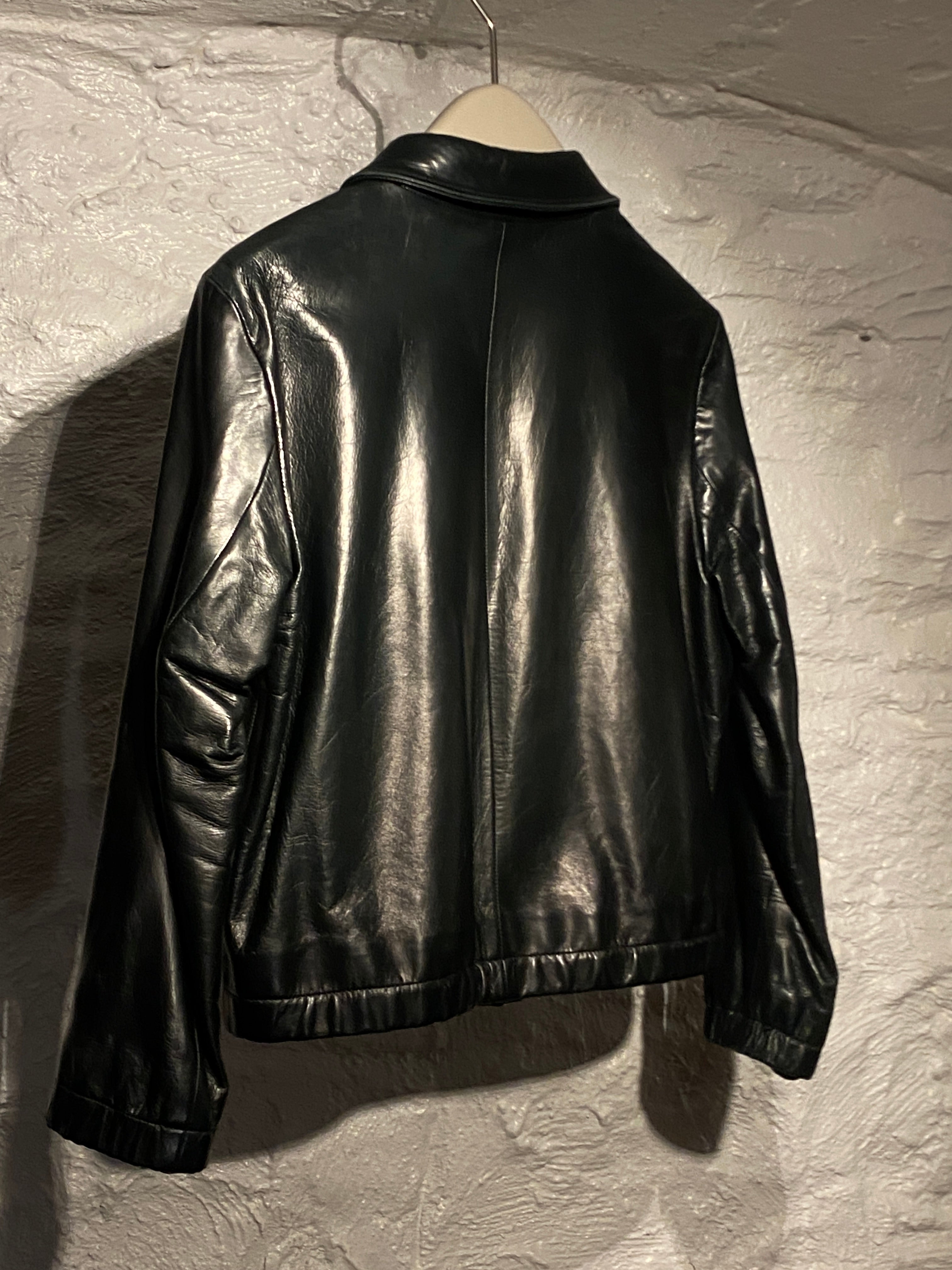 Miu Miu Forest Green Lambskin Soft Leather Slim Jacket