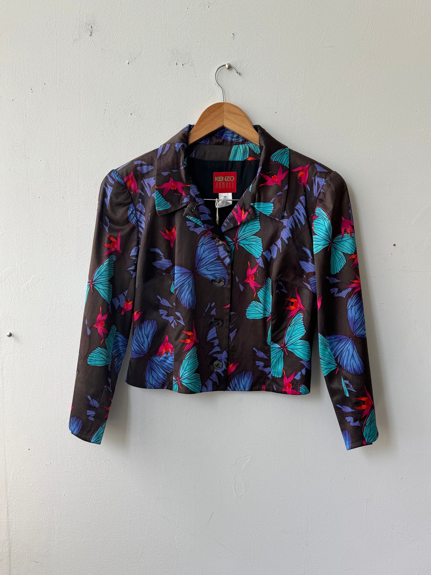 WAS-25676 Kenzo Jungle Butterfly flower cropped blazer