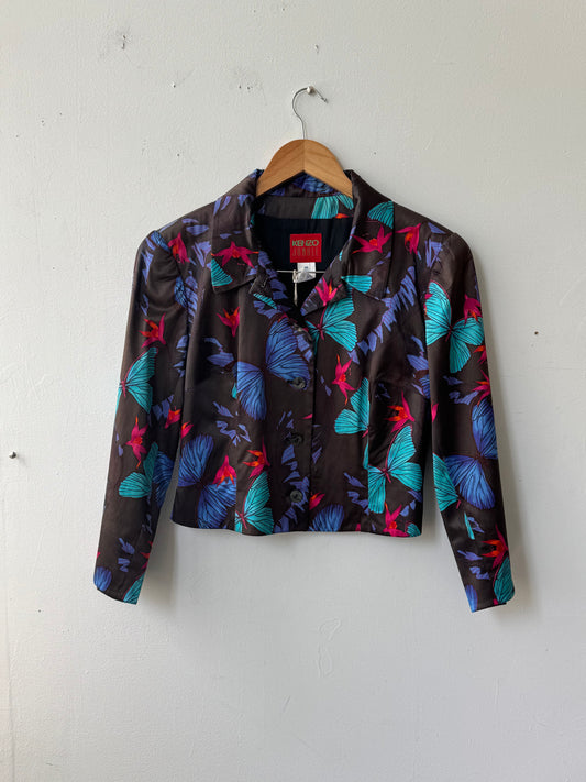 WAS-25676 Kenzo Jungle Butterfly flower cropped blazer