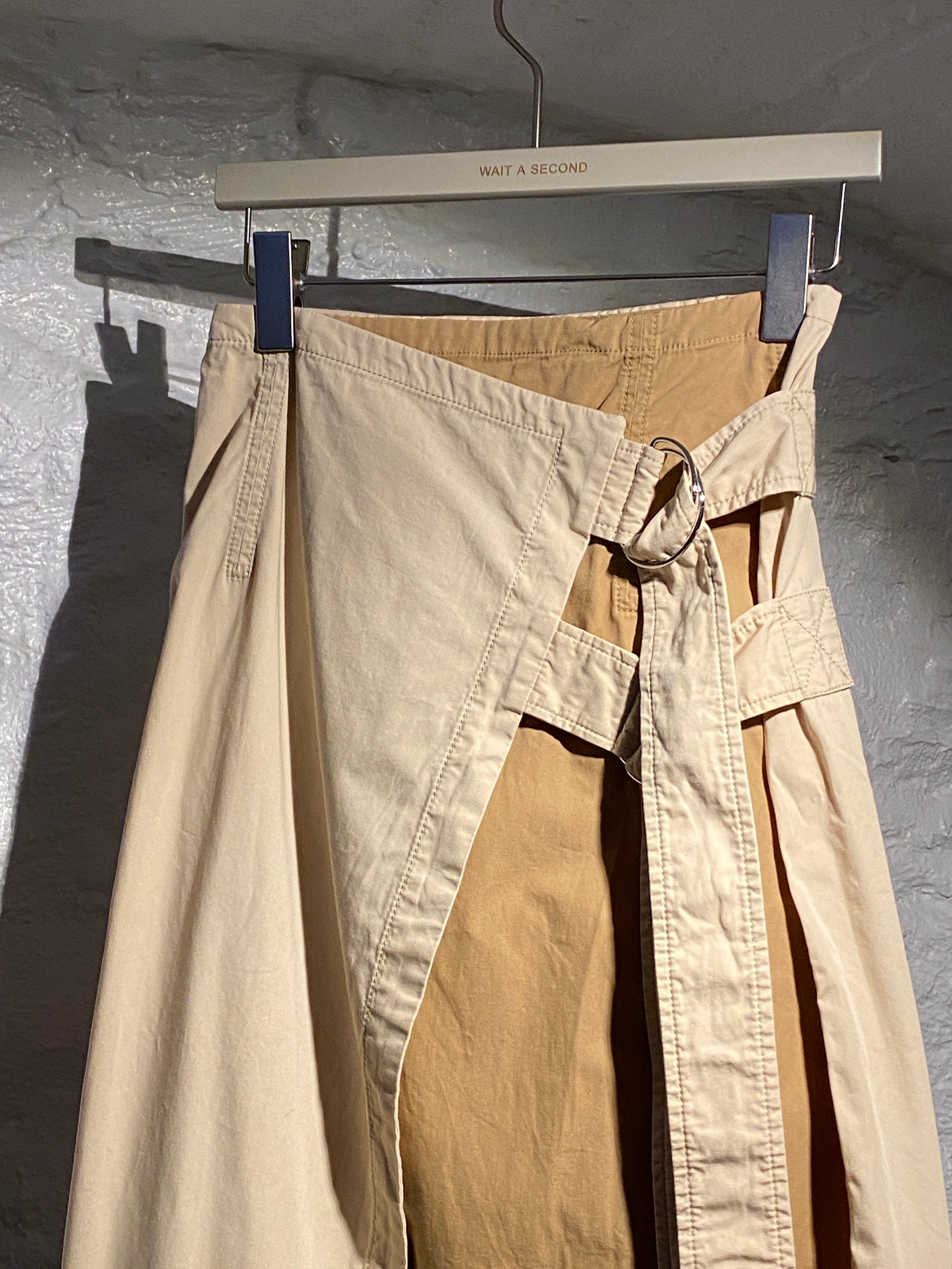 Acne Studios Two-Tone Brown Belted Mid Skirt