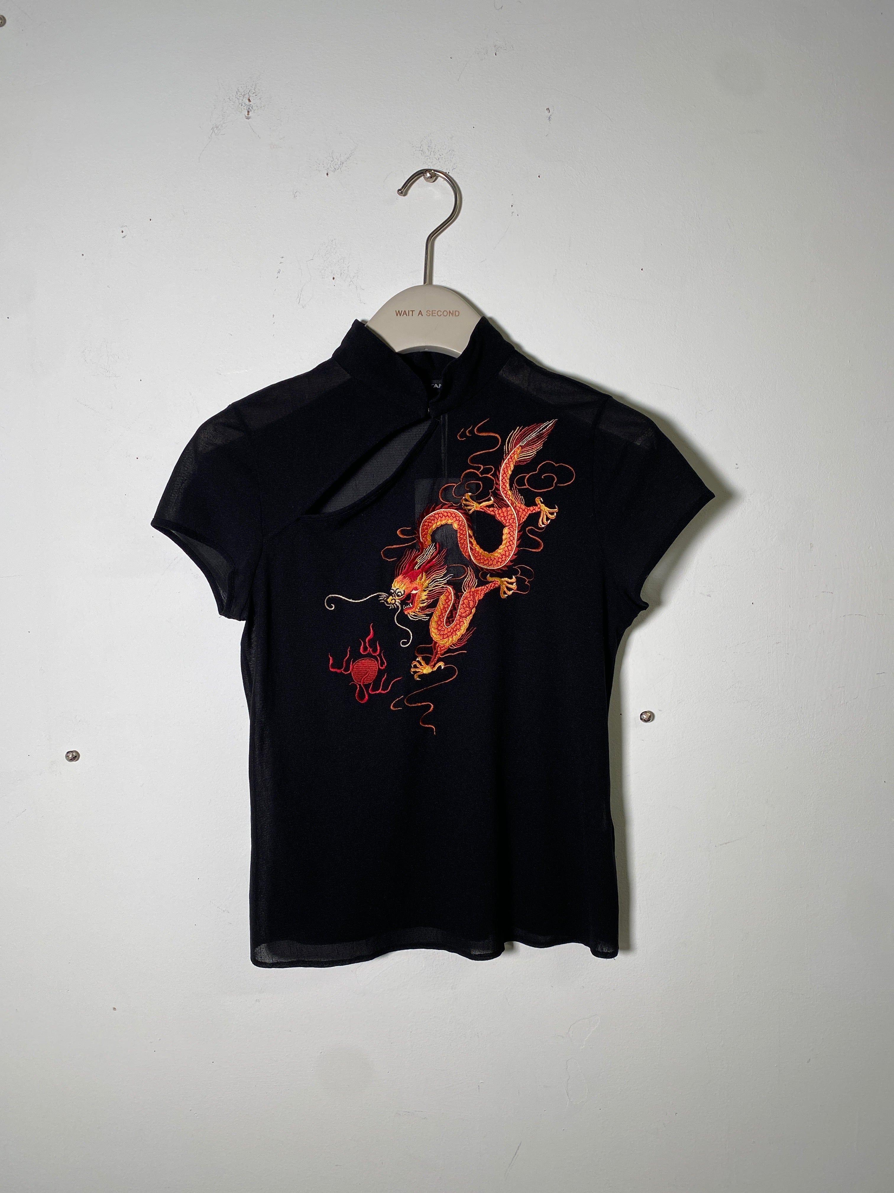 Vivienne Tam Dragon Qipao mesh top