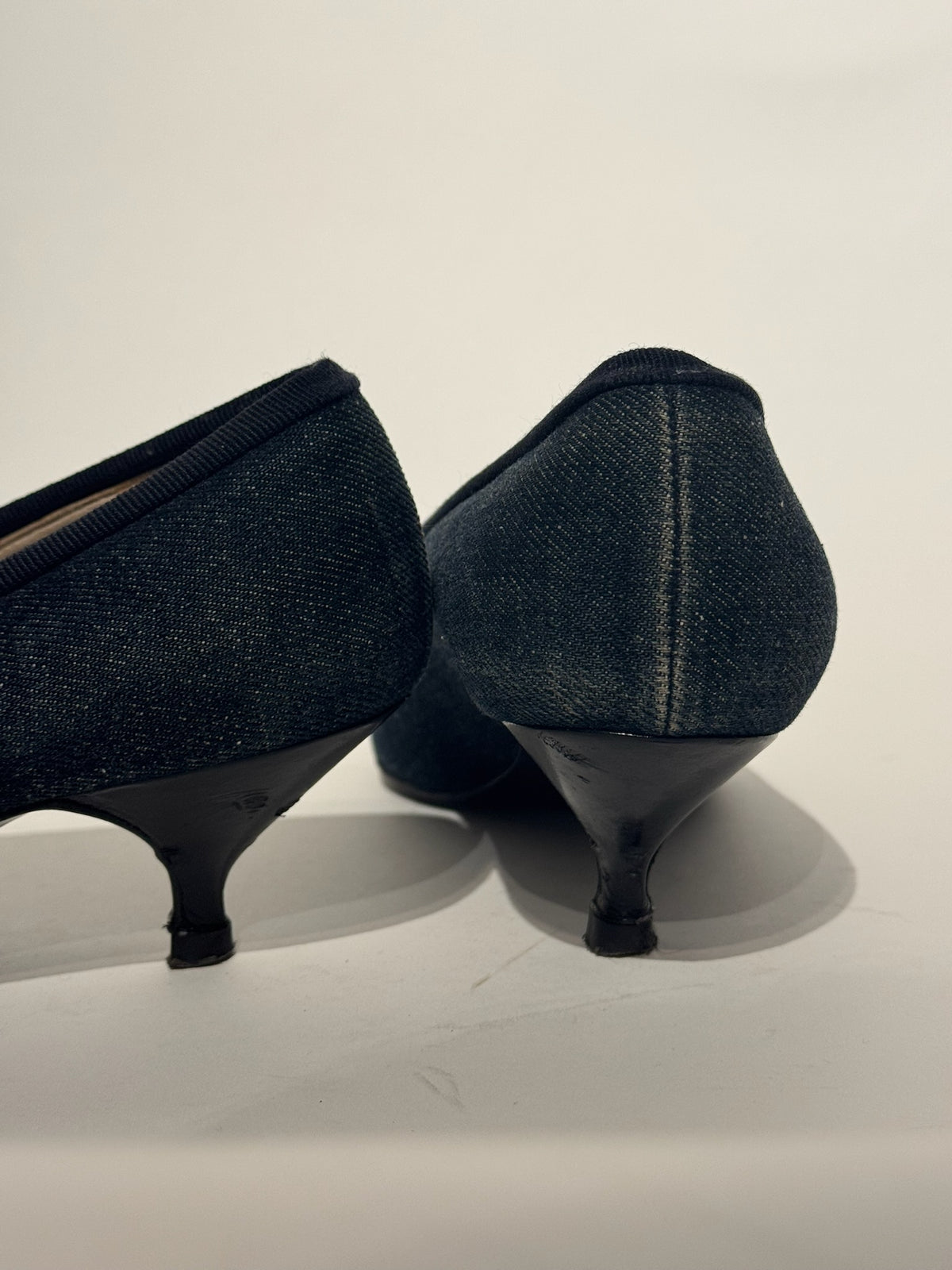Chanel Denim Kitten Heels Size 37