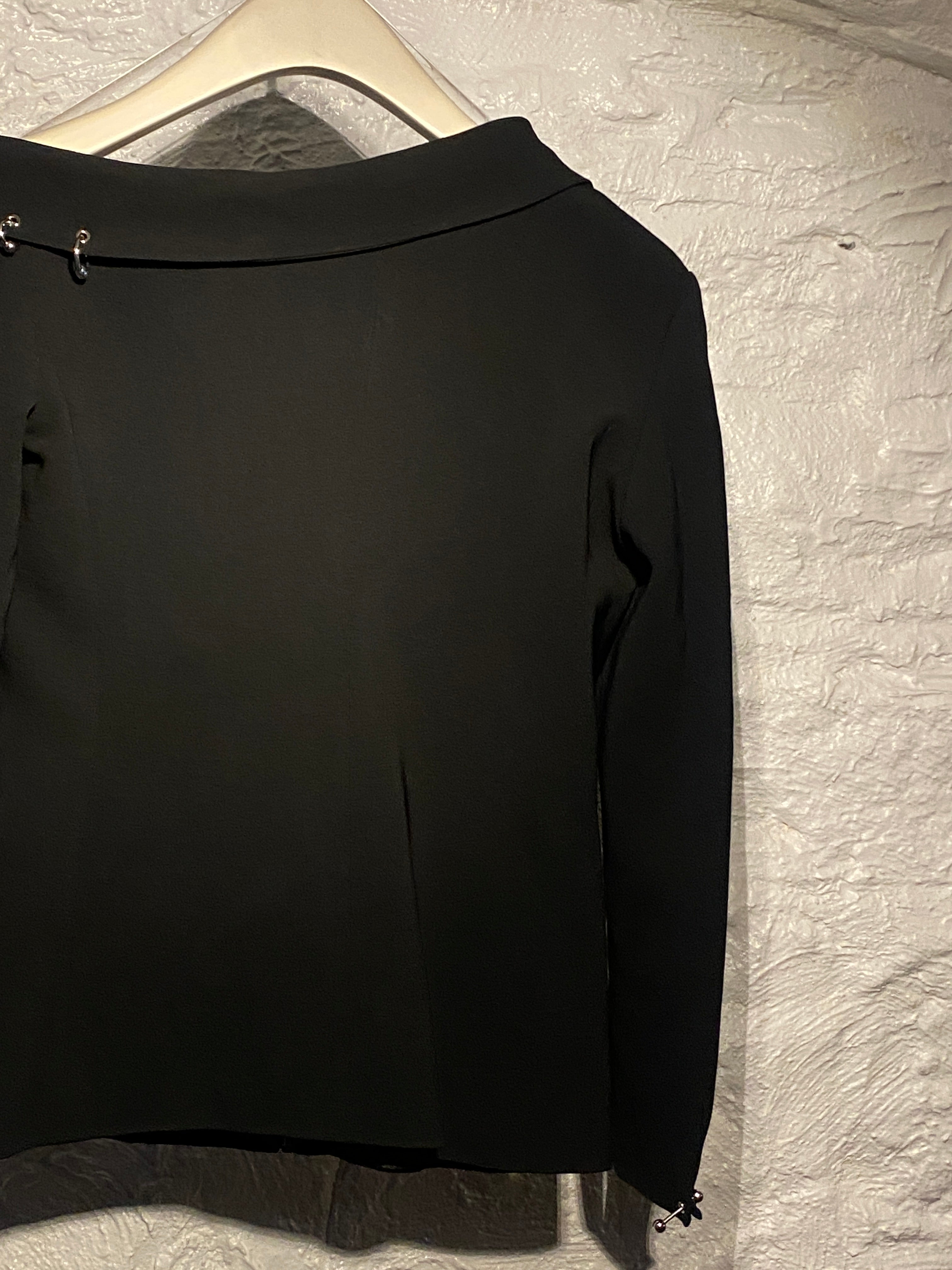 Boutique Moschino Black Blazer with Metal Rings