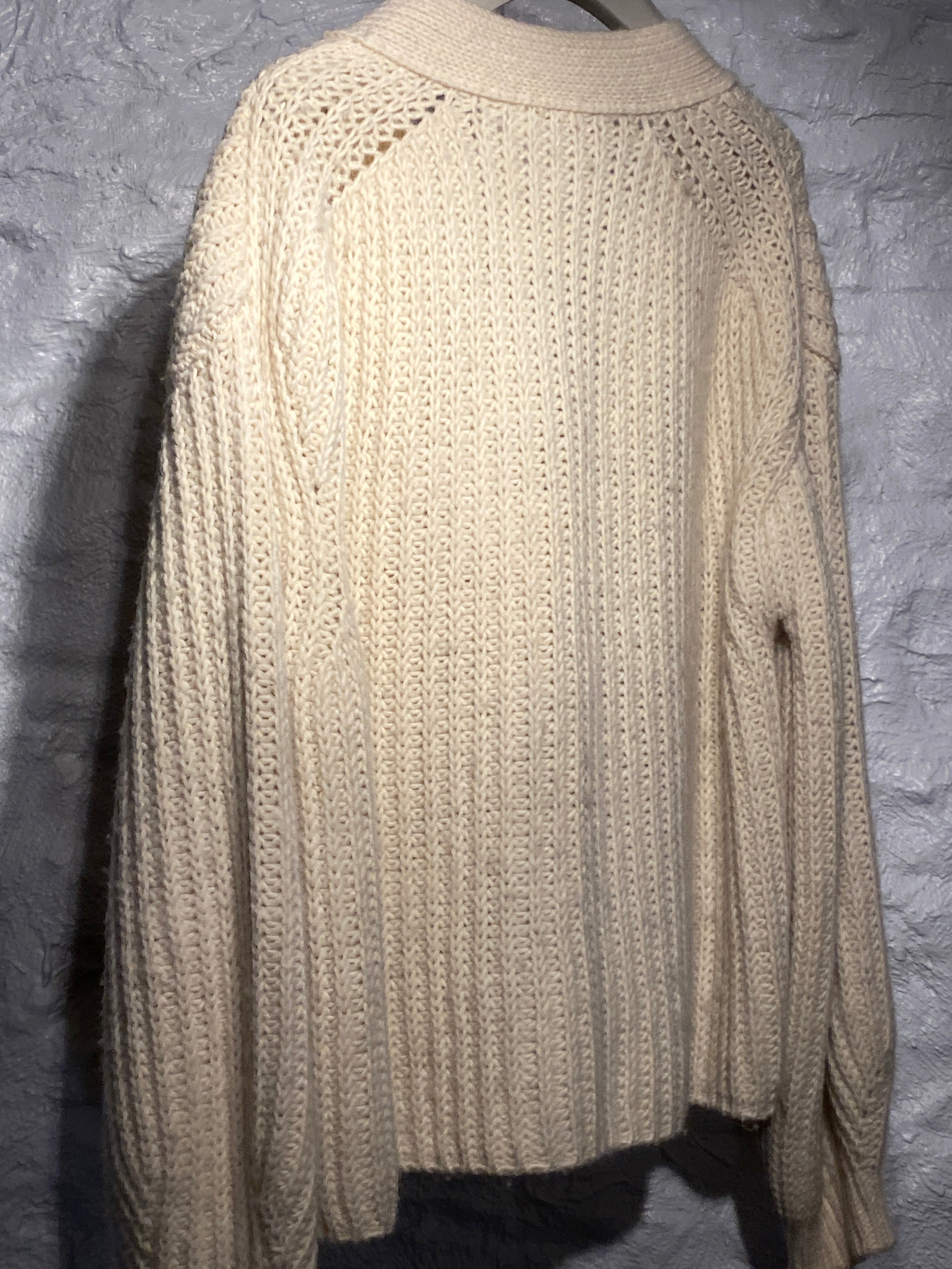 Acne Studios AW16 Off White Hadlee Chunky Wool Blend Cardigan