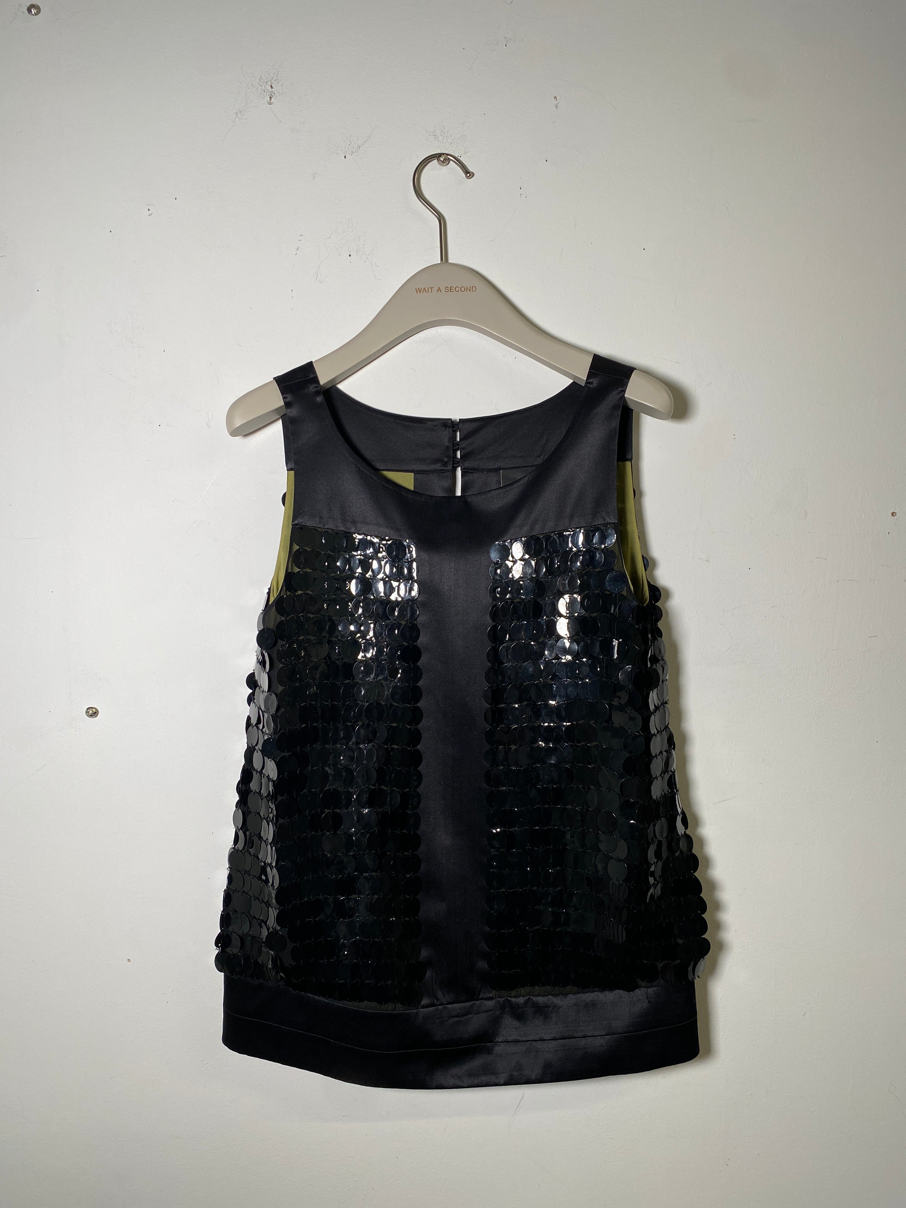 Just Cavalli open back black sequin top
