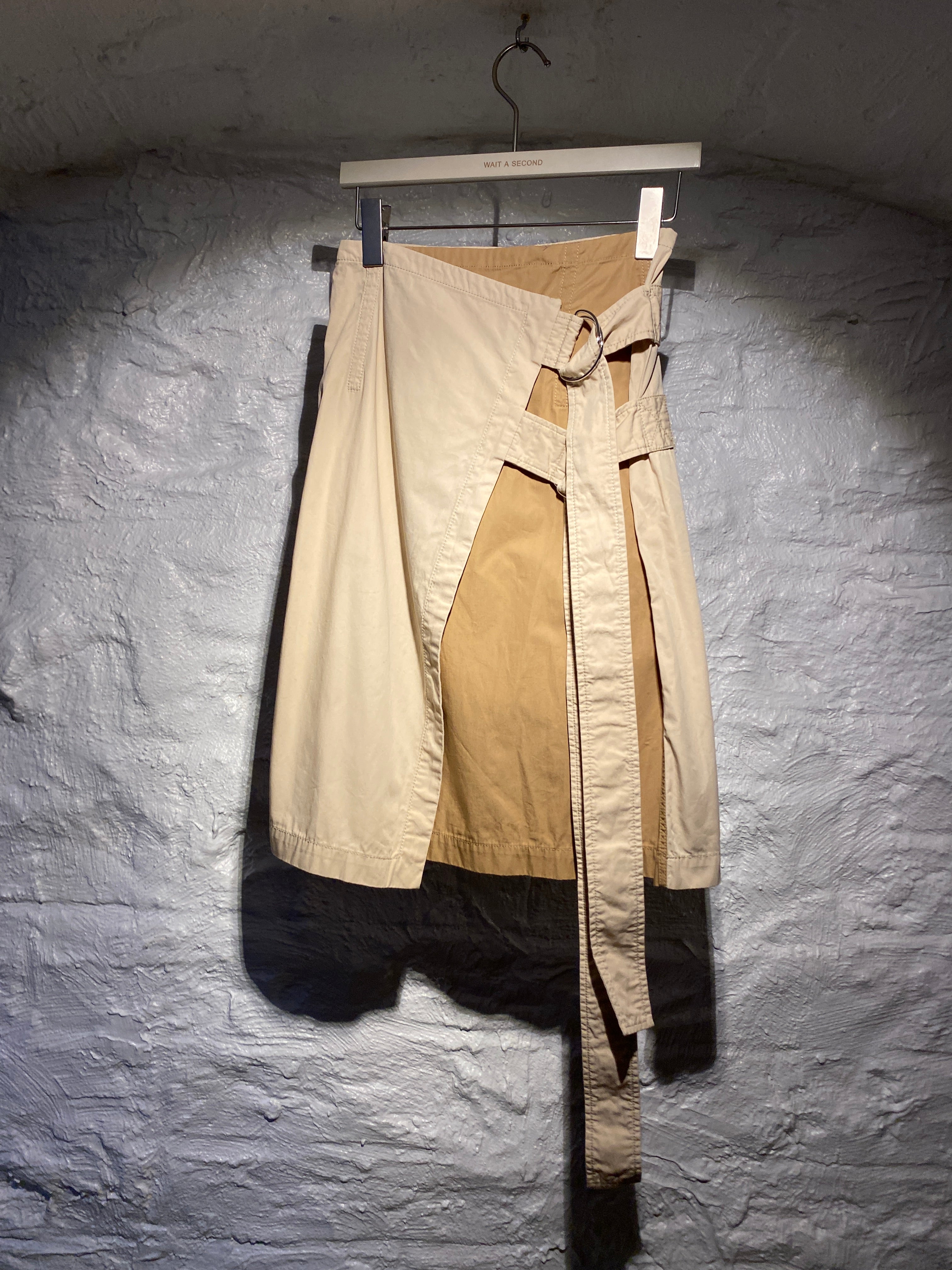 Acne Studios Two-Tone Brown Belted Mid Skirt