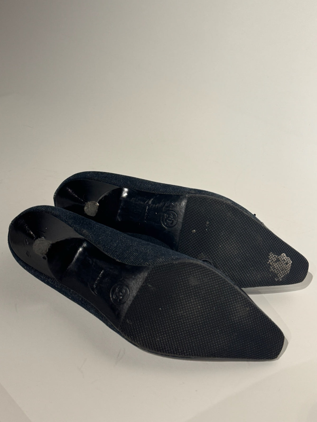 Chanel Denim Kitten Heels Size 37