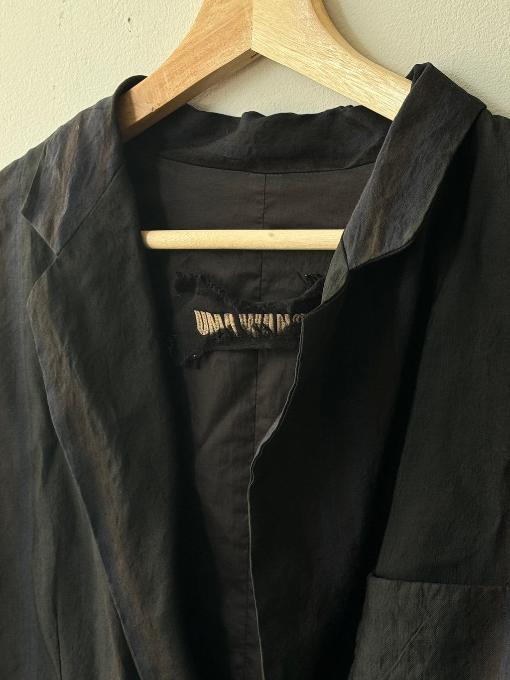 Uma Wang SS2016 Men Black Peppe Striped Peppe Linen Jacket