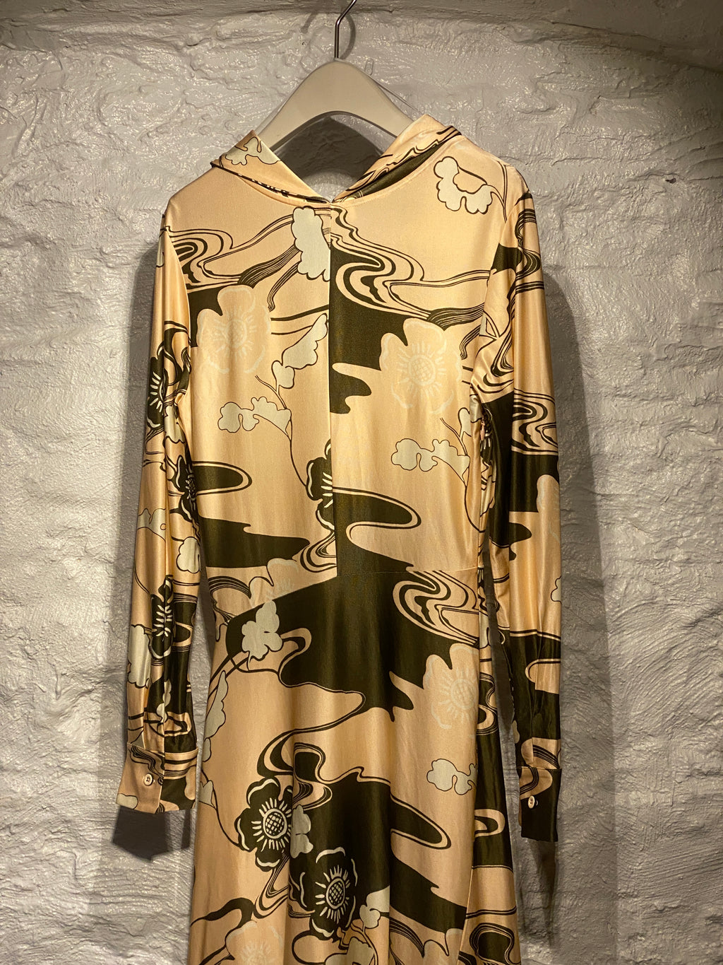 Jil Sander Pink and Brown Floral Lagoon Halterneck Long Dress
