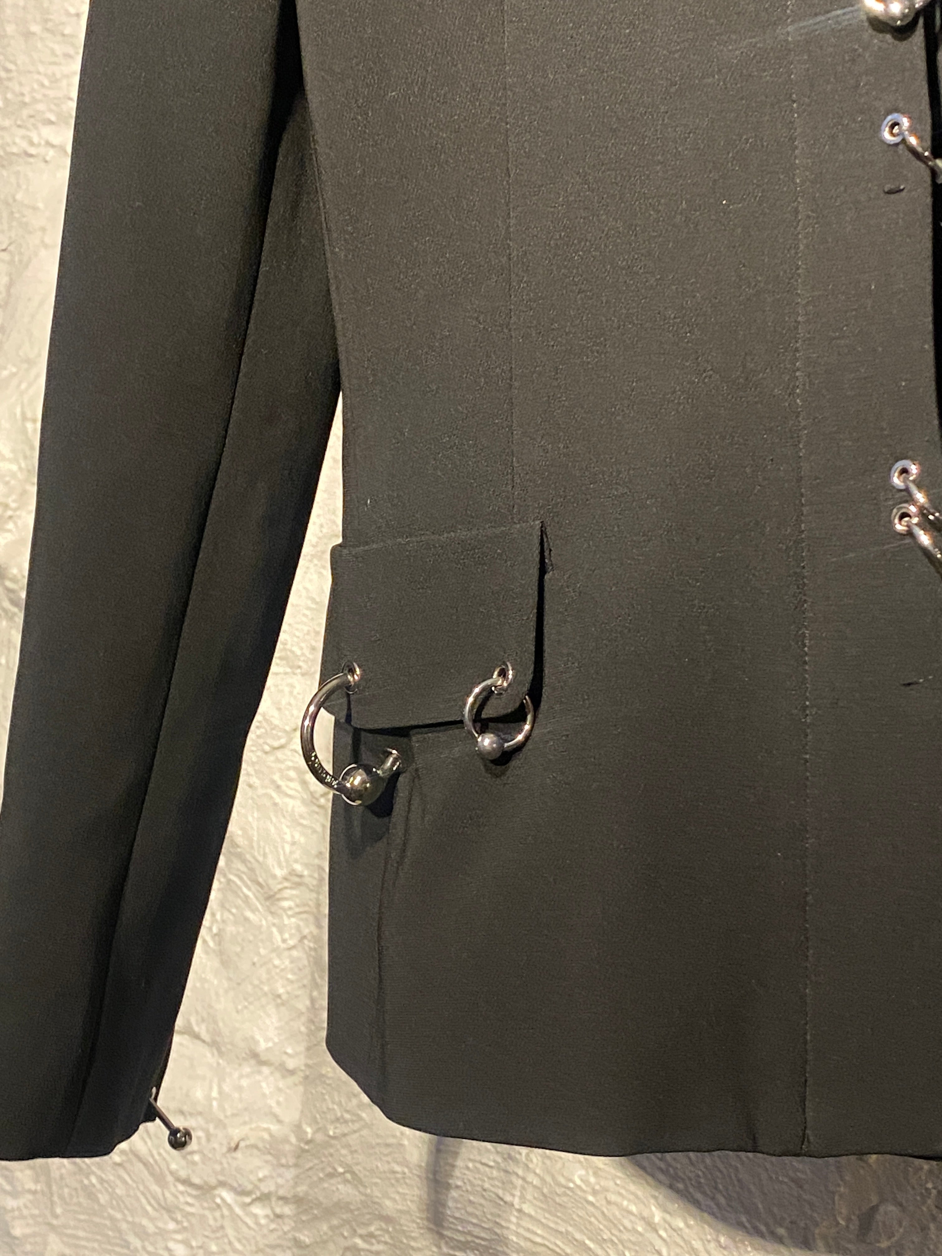 Boutique Moschino Black Blazer with Metal Rings