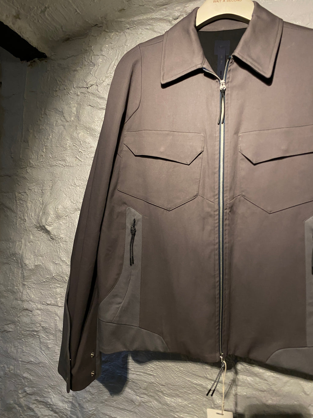 _J.A-A.L_ Two Tone Grey Zipper Jacket