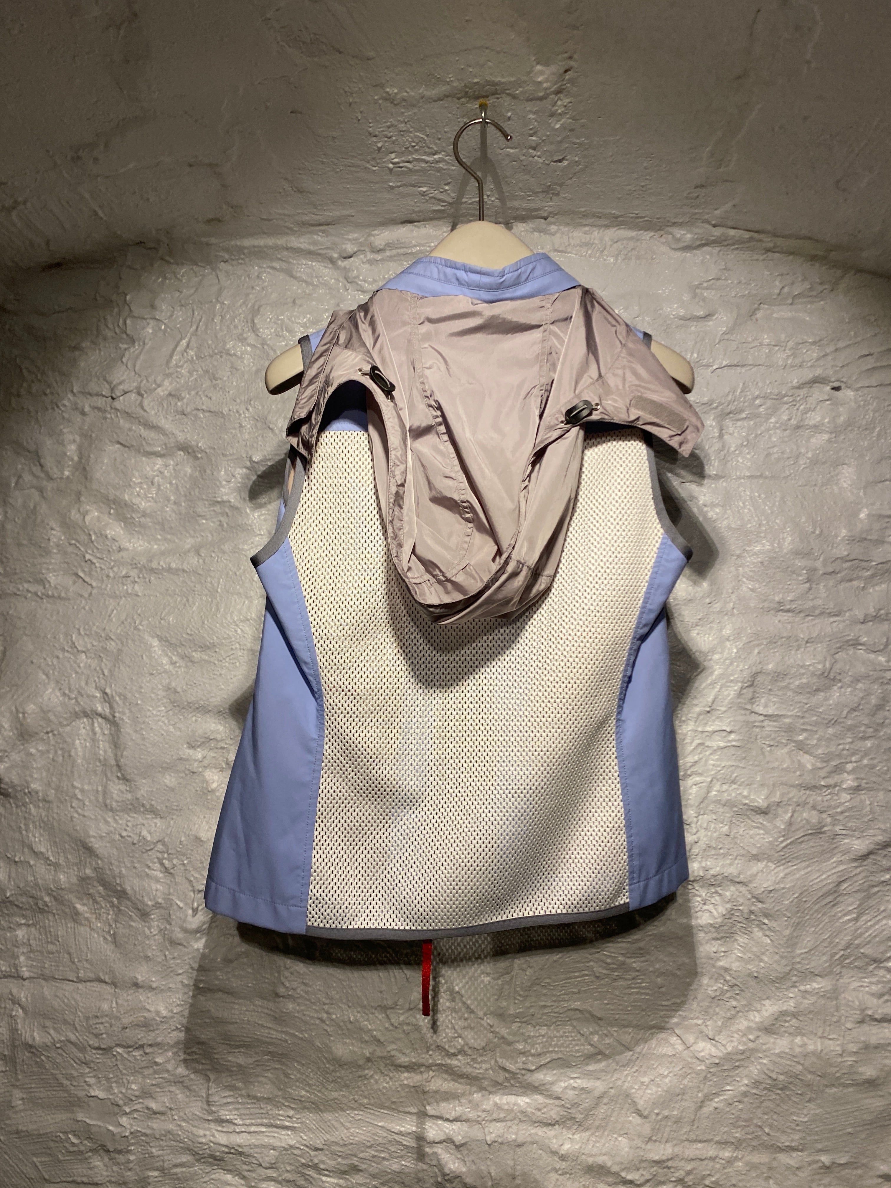 Prada Baby Blue Abstract Back Design Short Vest