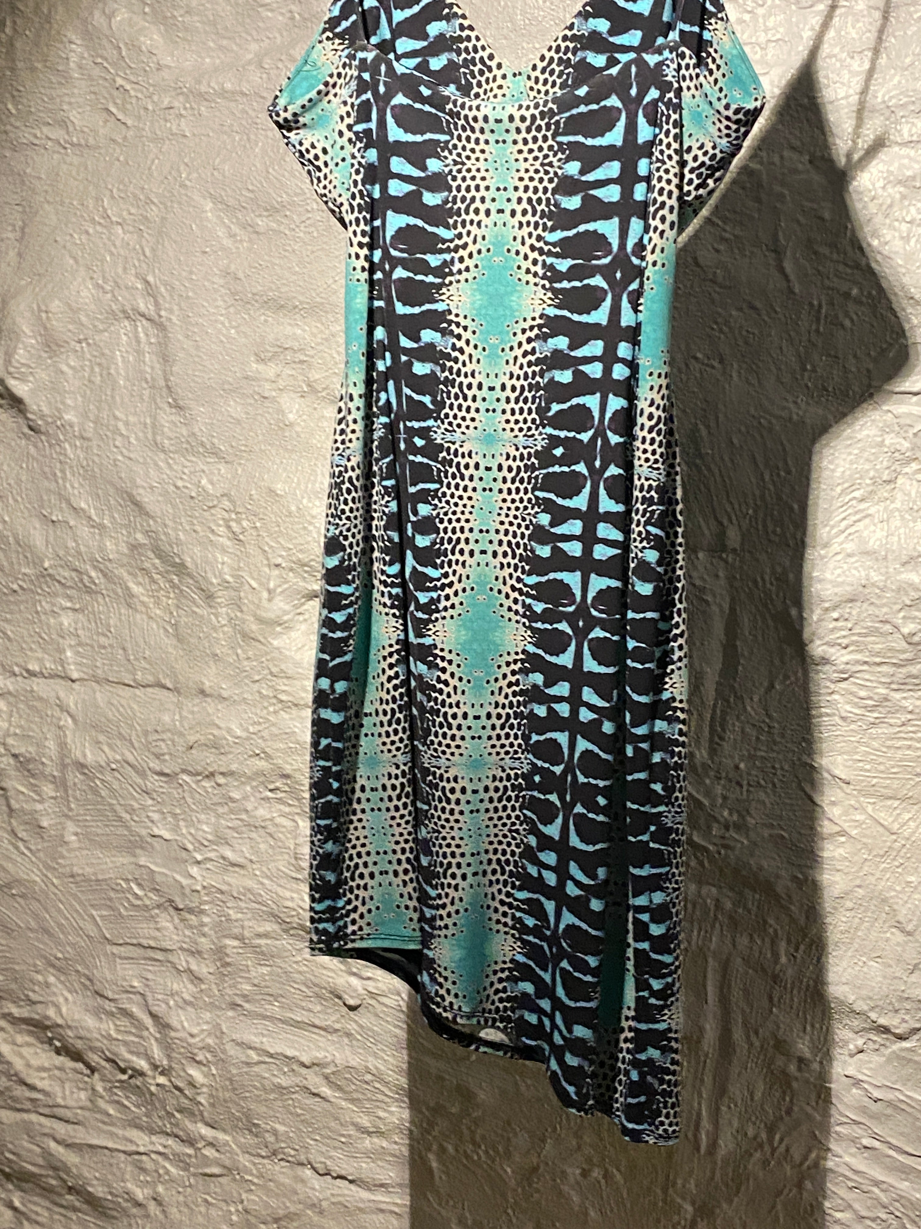 Roberto Cavalli Silk Blue Prints Tassel Strap Dress