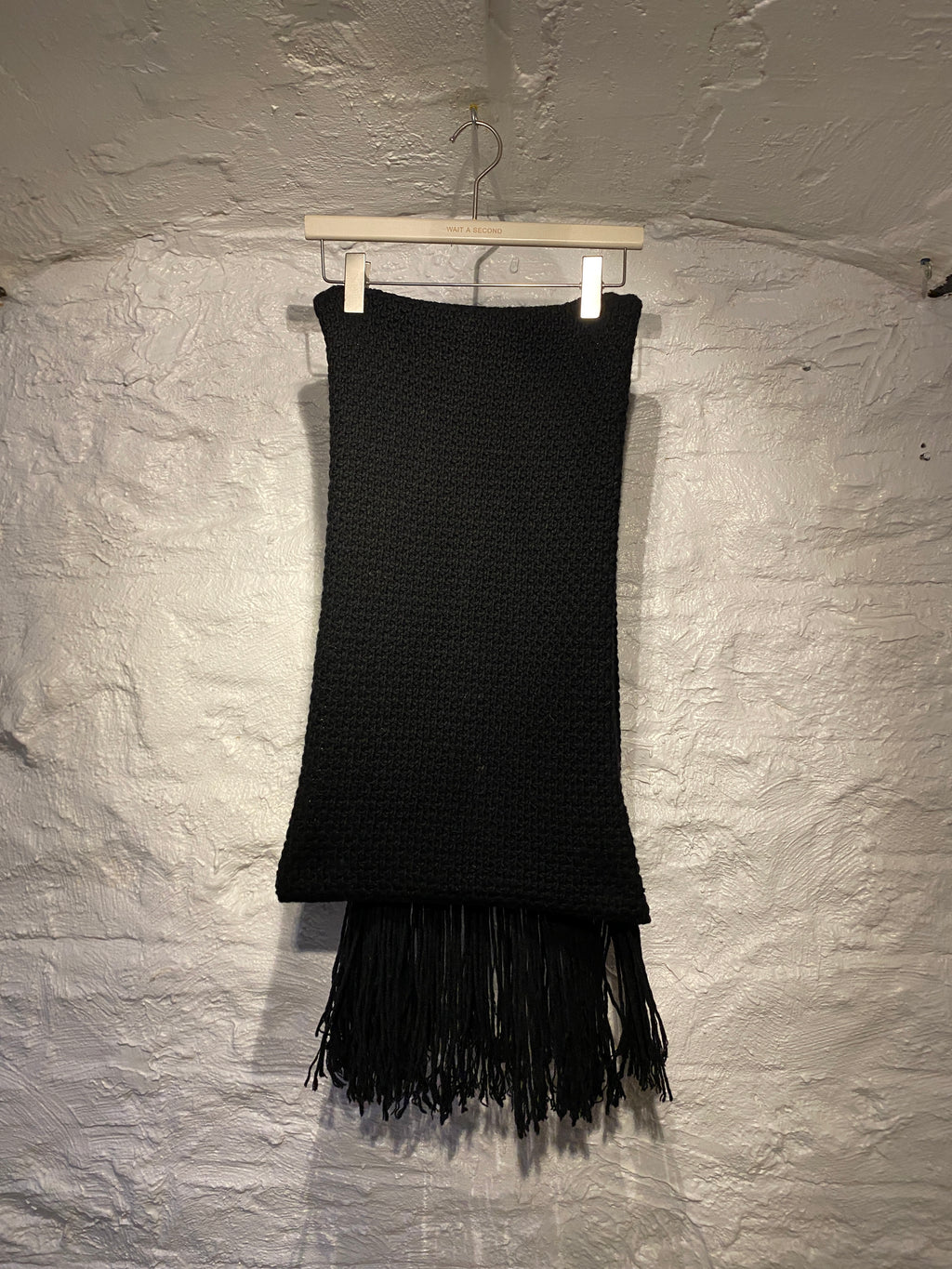 Helmut Lang Black Wool Cashmere Extra Long Scarf