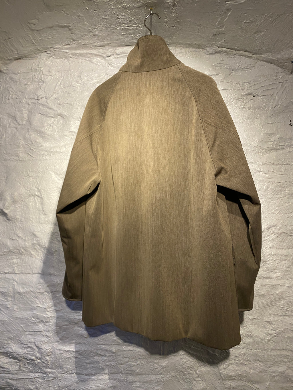 AuraLee Wool Cavarly Twill Laminate Hunting Blouson Olive Brown Jacket