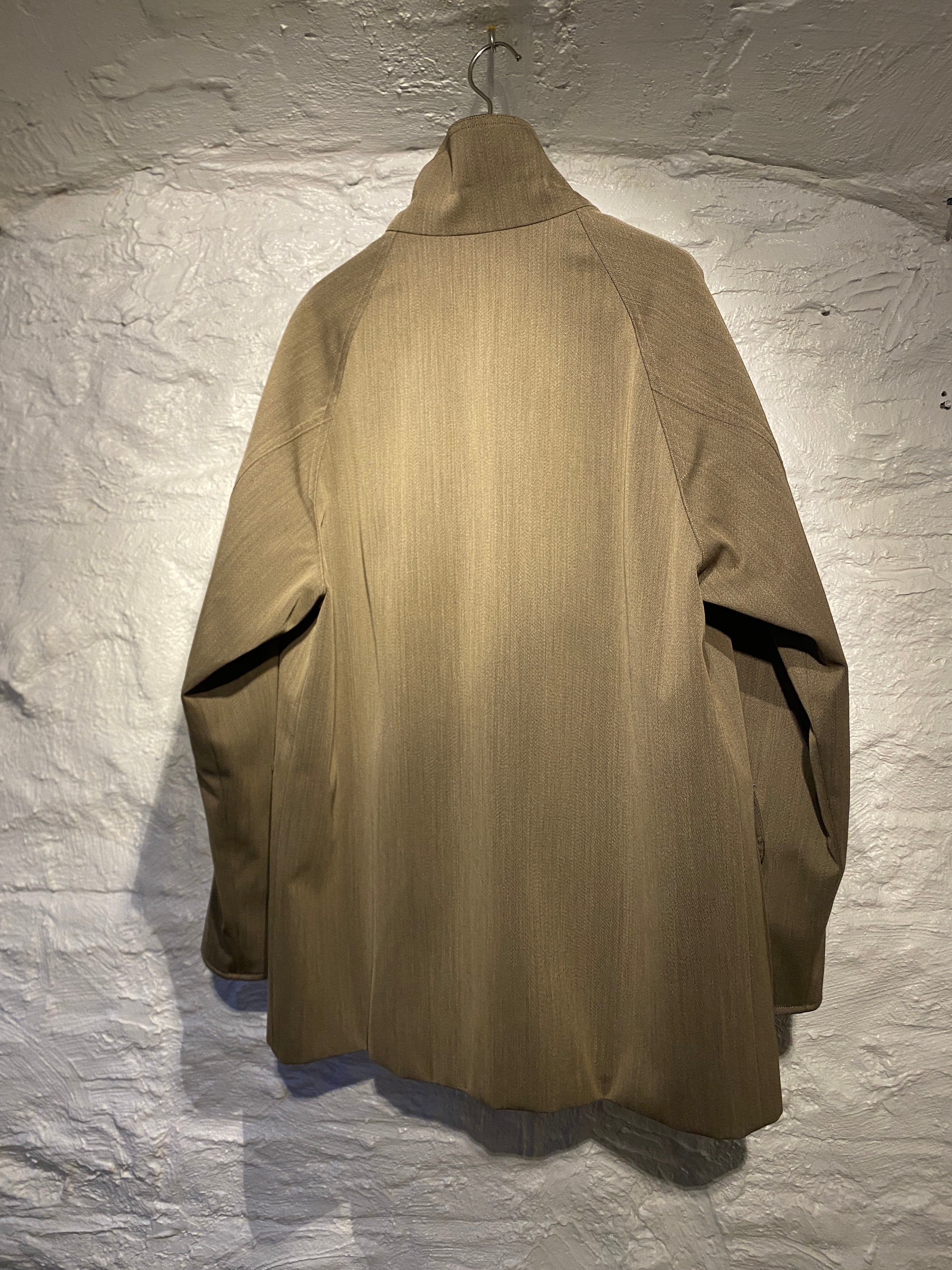 AuraLee Wool Cavarly Twill Laminate Hunting Blouson Olive Brown Jacket