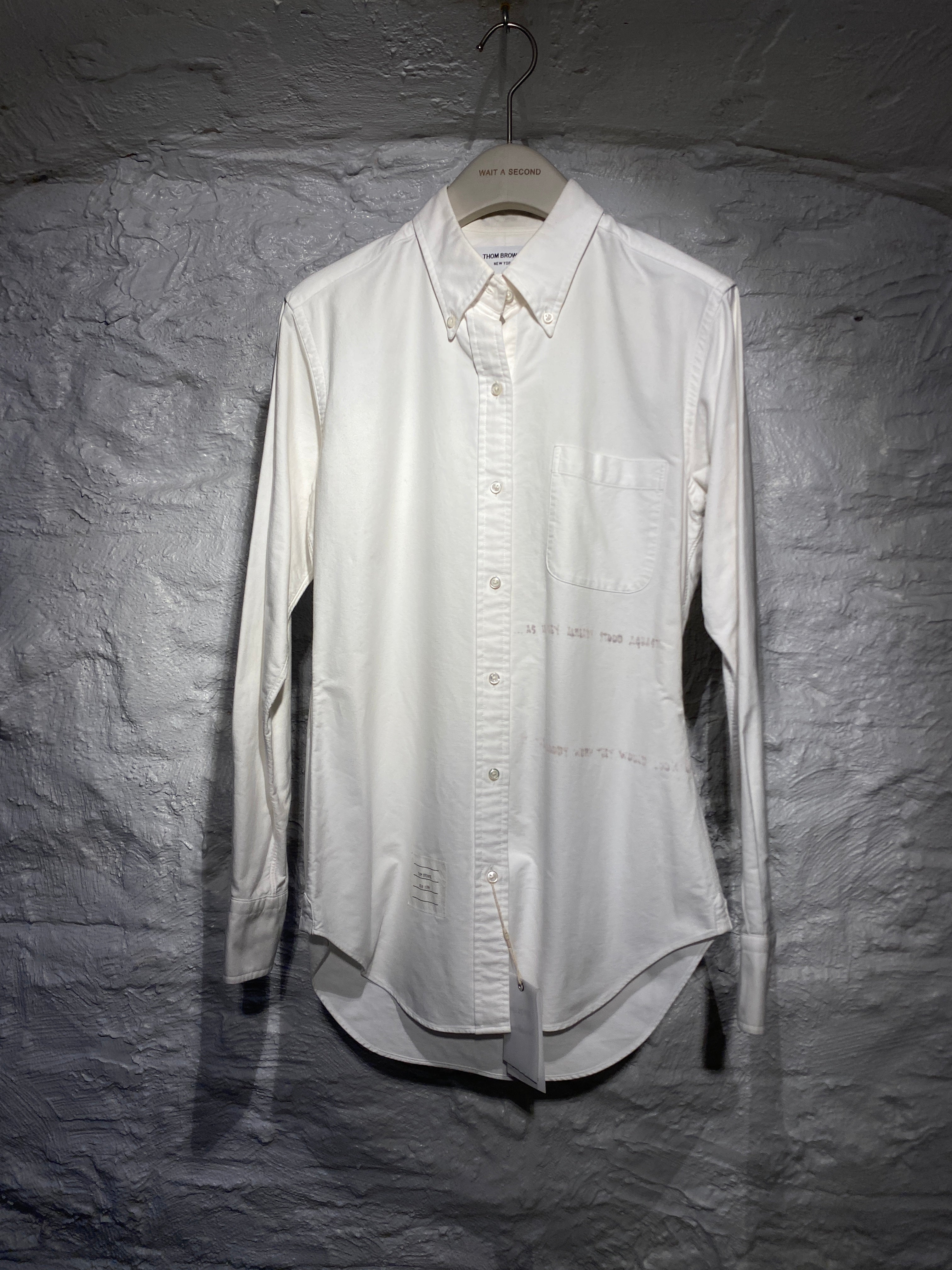 Thom Browne White Washed Texts Shirt