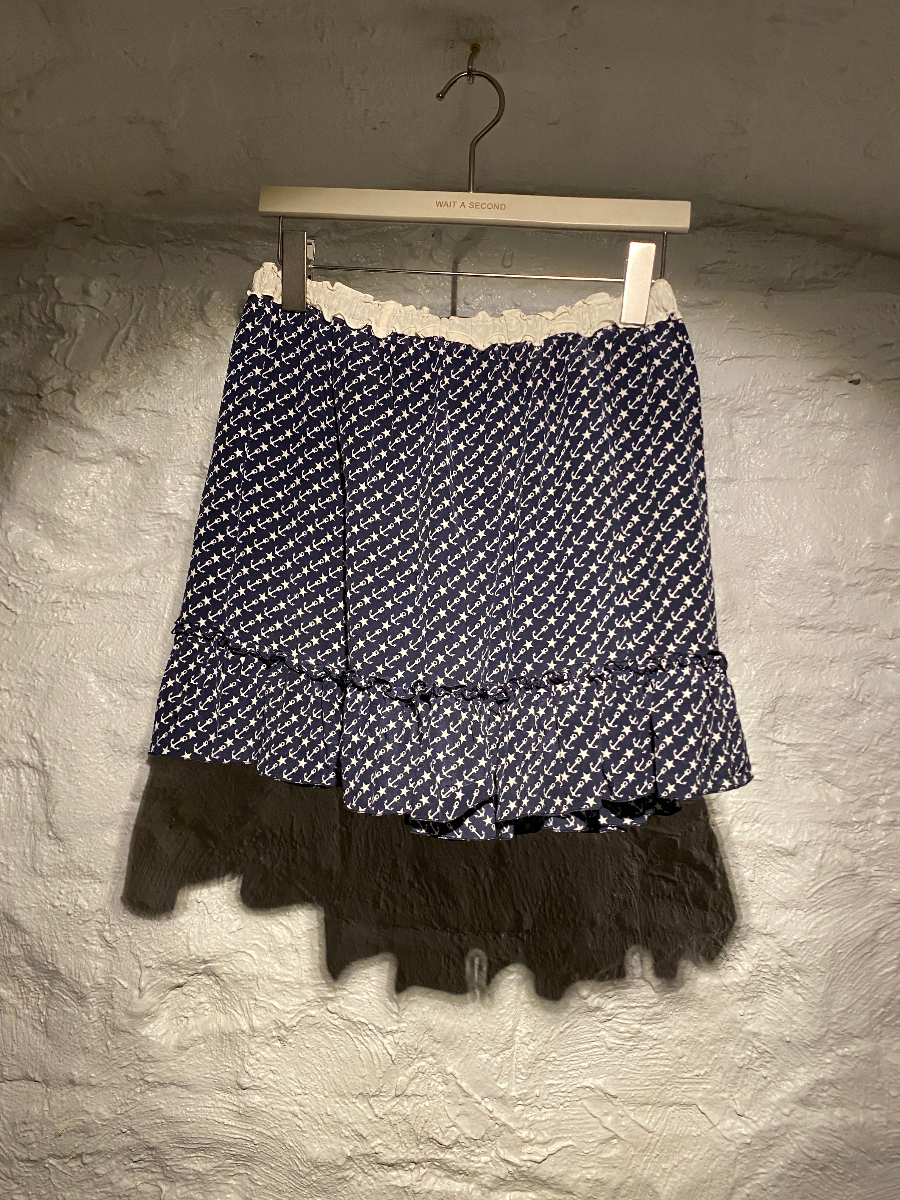 Dolce & Gabbana Navy and White Sailing Symbols Skirt