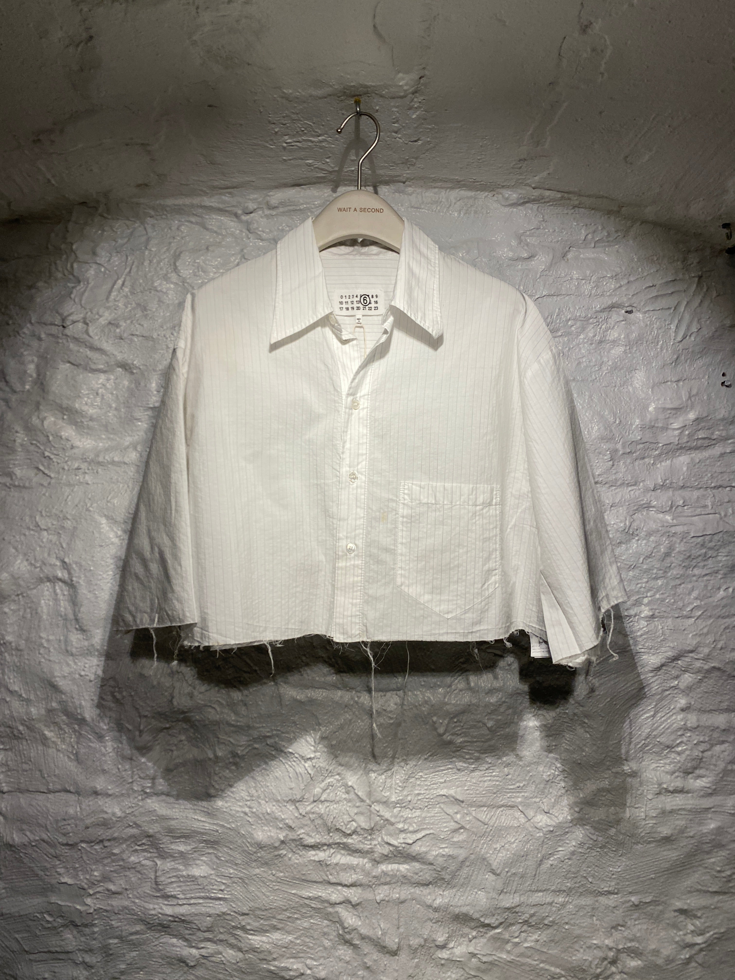 MM6 Maison Margiela	White Stripes Cropped Shirt