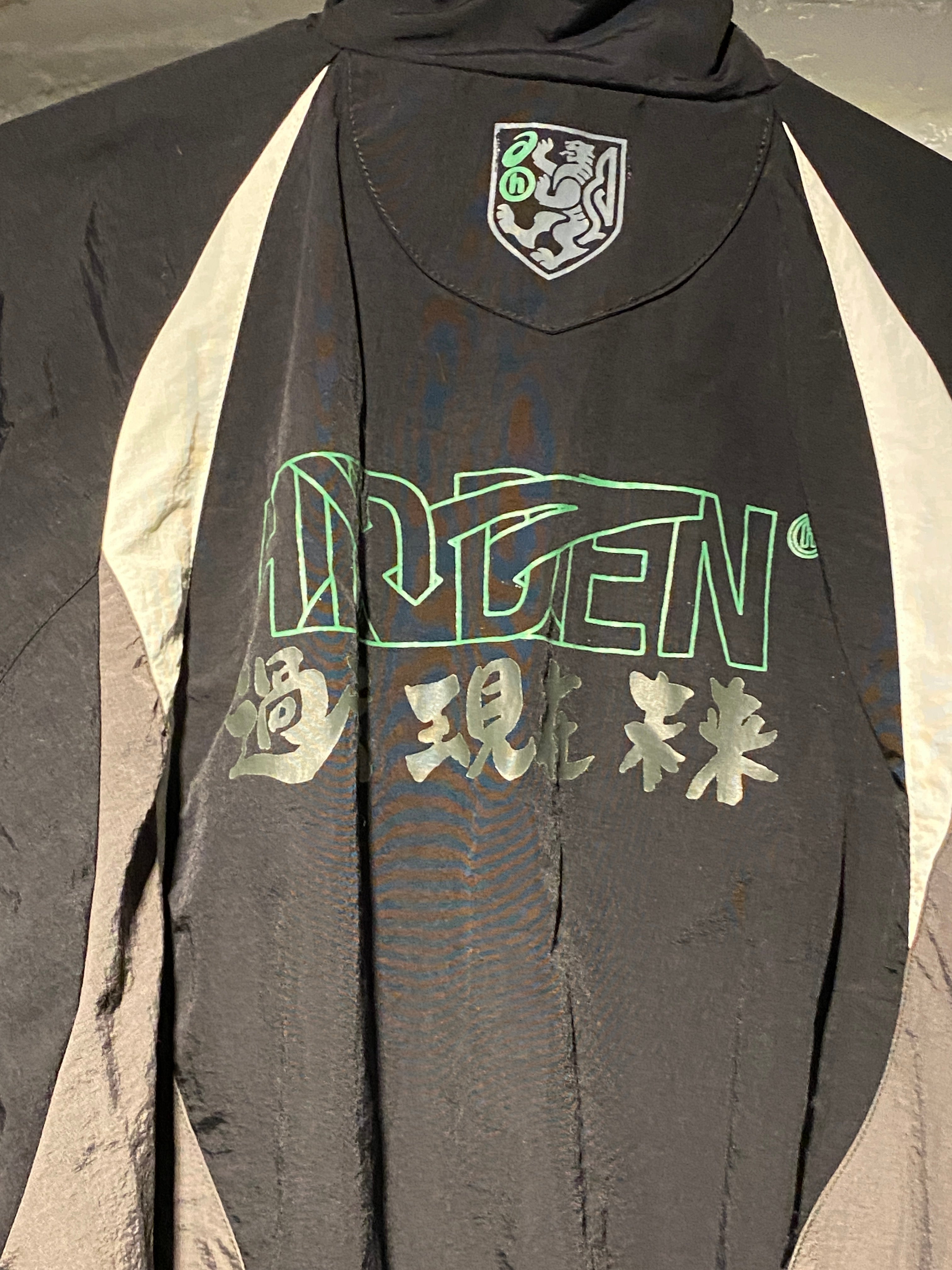 Hidden NYC Black and White Zipper Nylon Sports Jacket