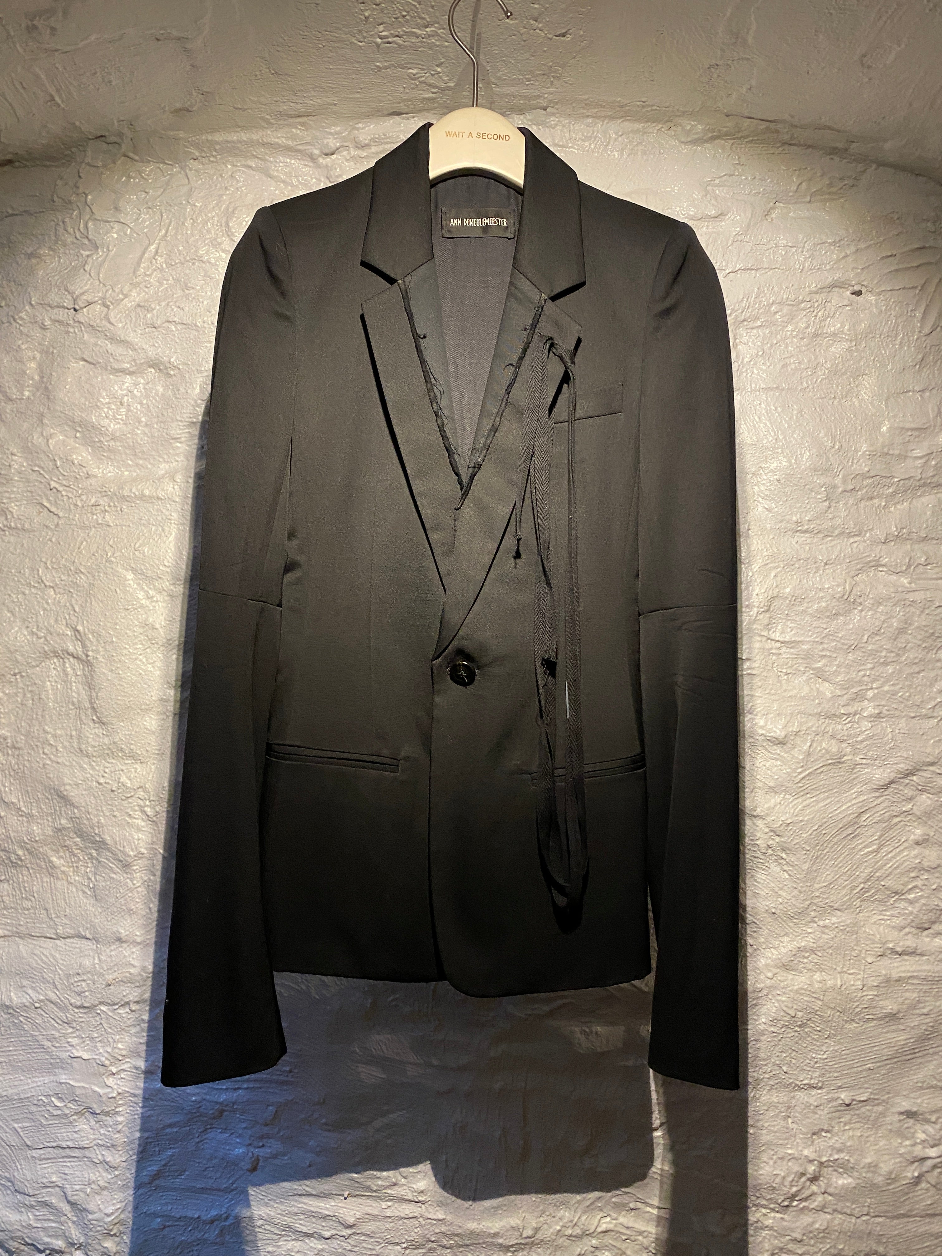Ann Demeulemeester Black Fitted Tuxedo Jacket