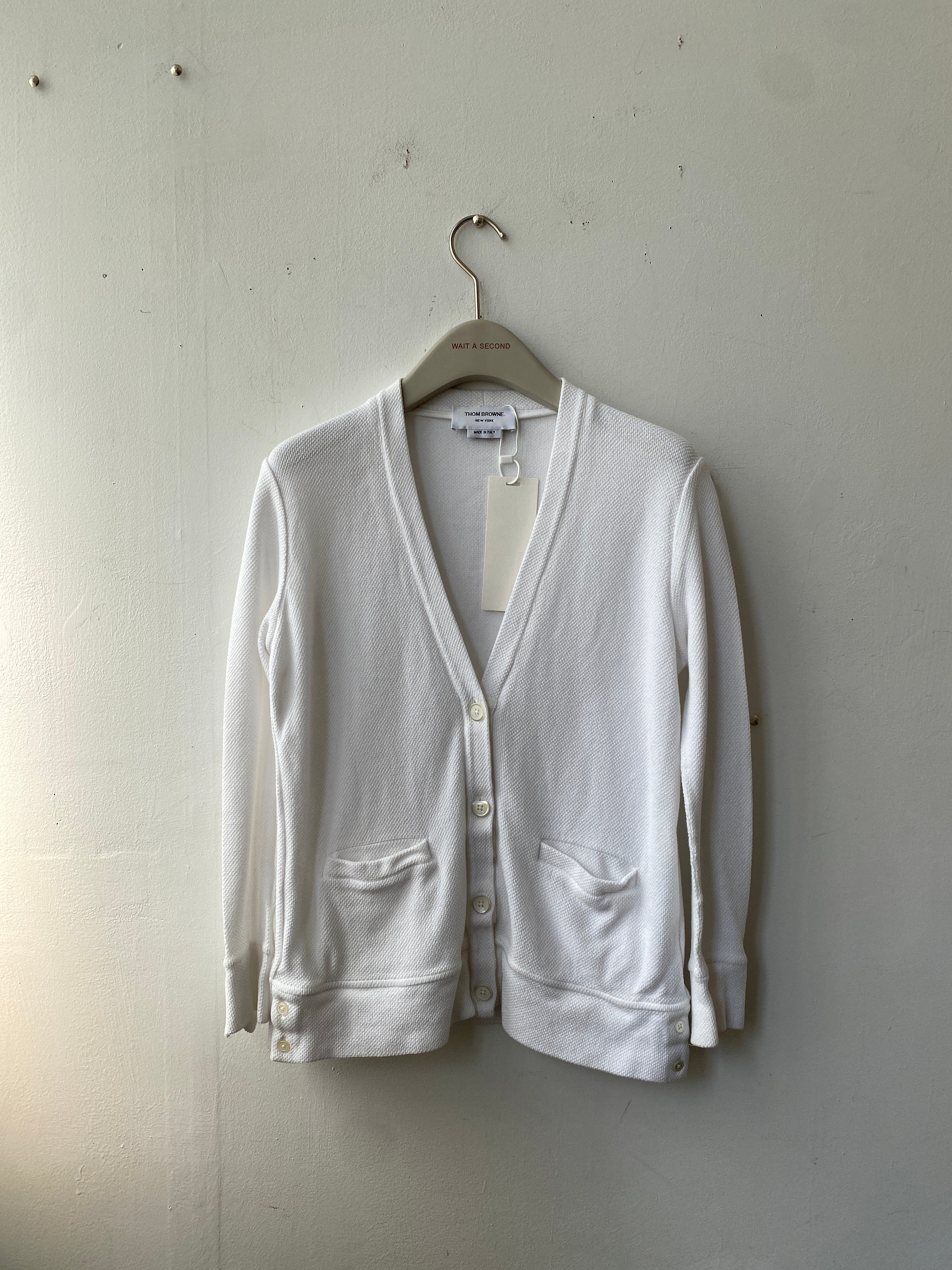 Thom Browne Sample White Cotton cardigan