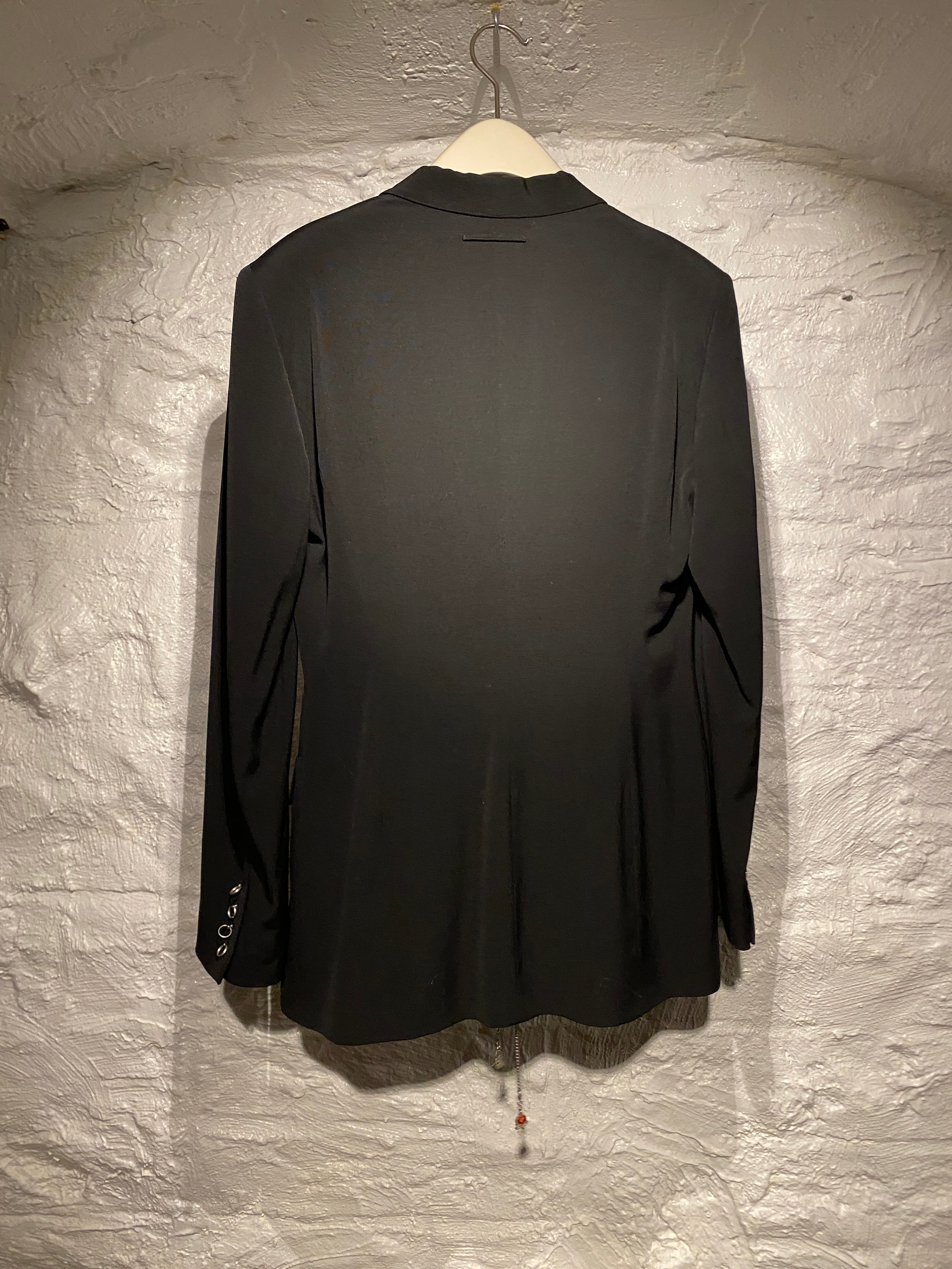 Jean Paul Gaultier  Black Wool Blazer with Silver Chain and charms