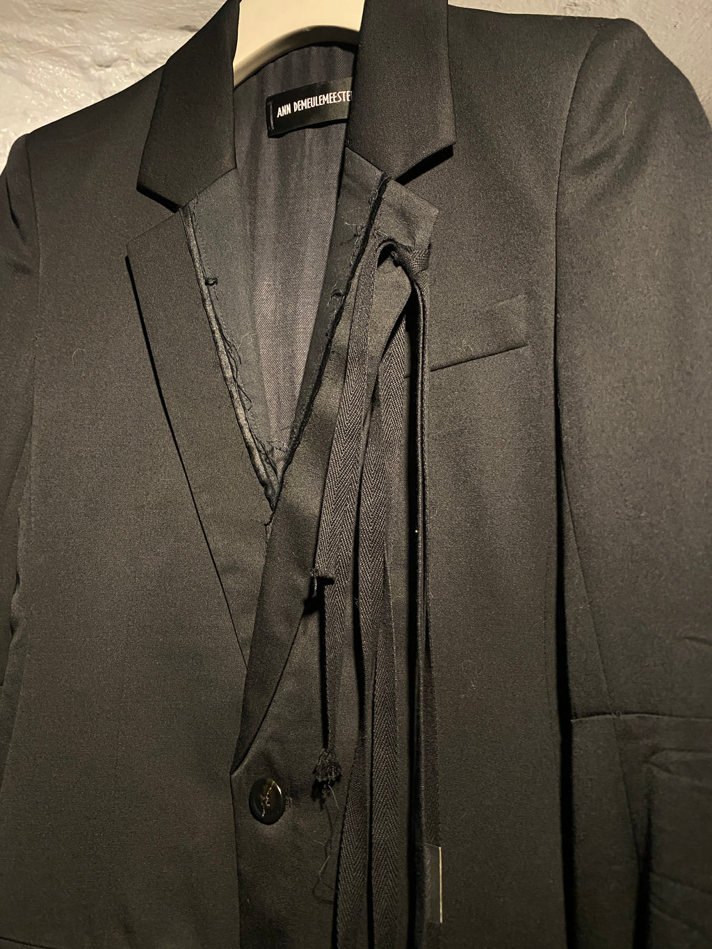 Ann Demeulemeester Black Fitted Tuxedo Jacket