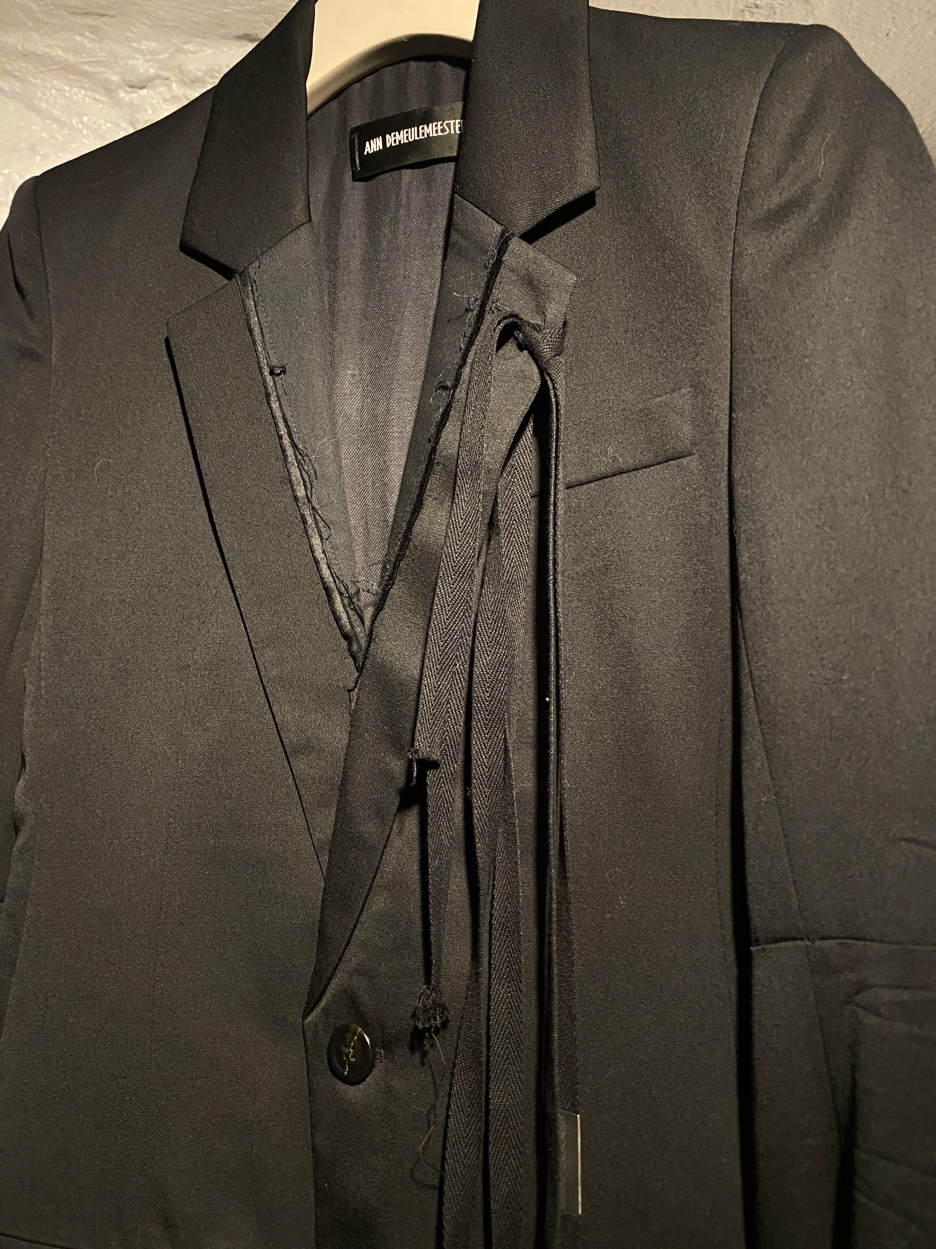 Ann Demeulemeester Black Fitted Tuxedo Jacket