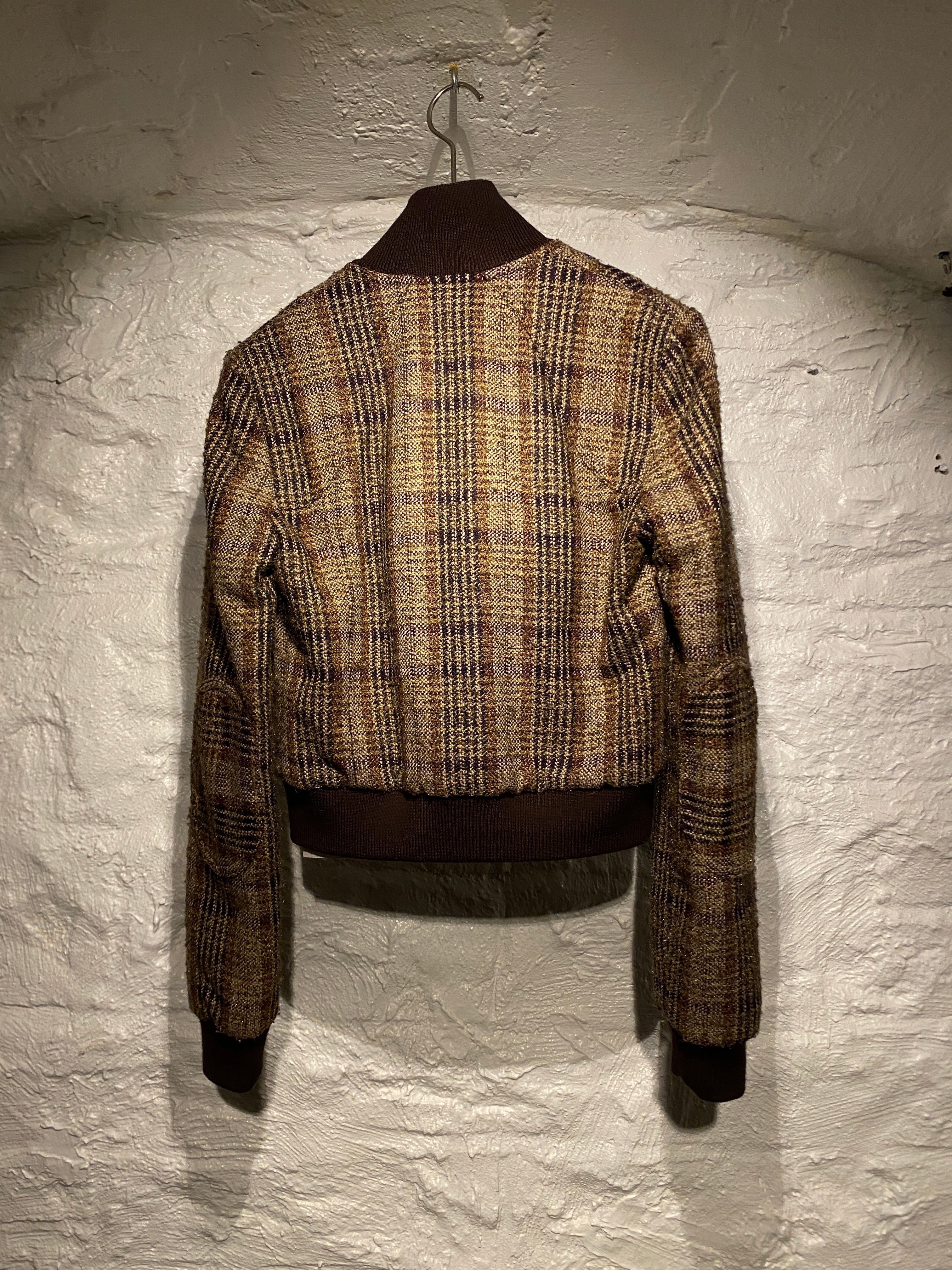 Dolce & Gabbana Brown Beige Tweed Jacket