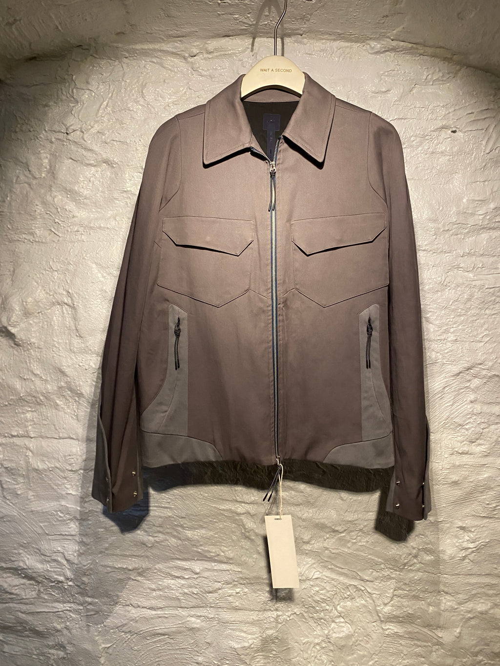 _J.A-A.L_ Two Tone Grey Zipper Jacket