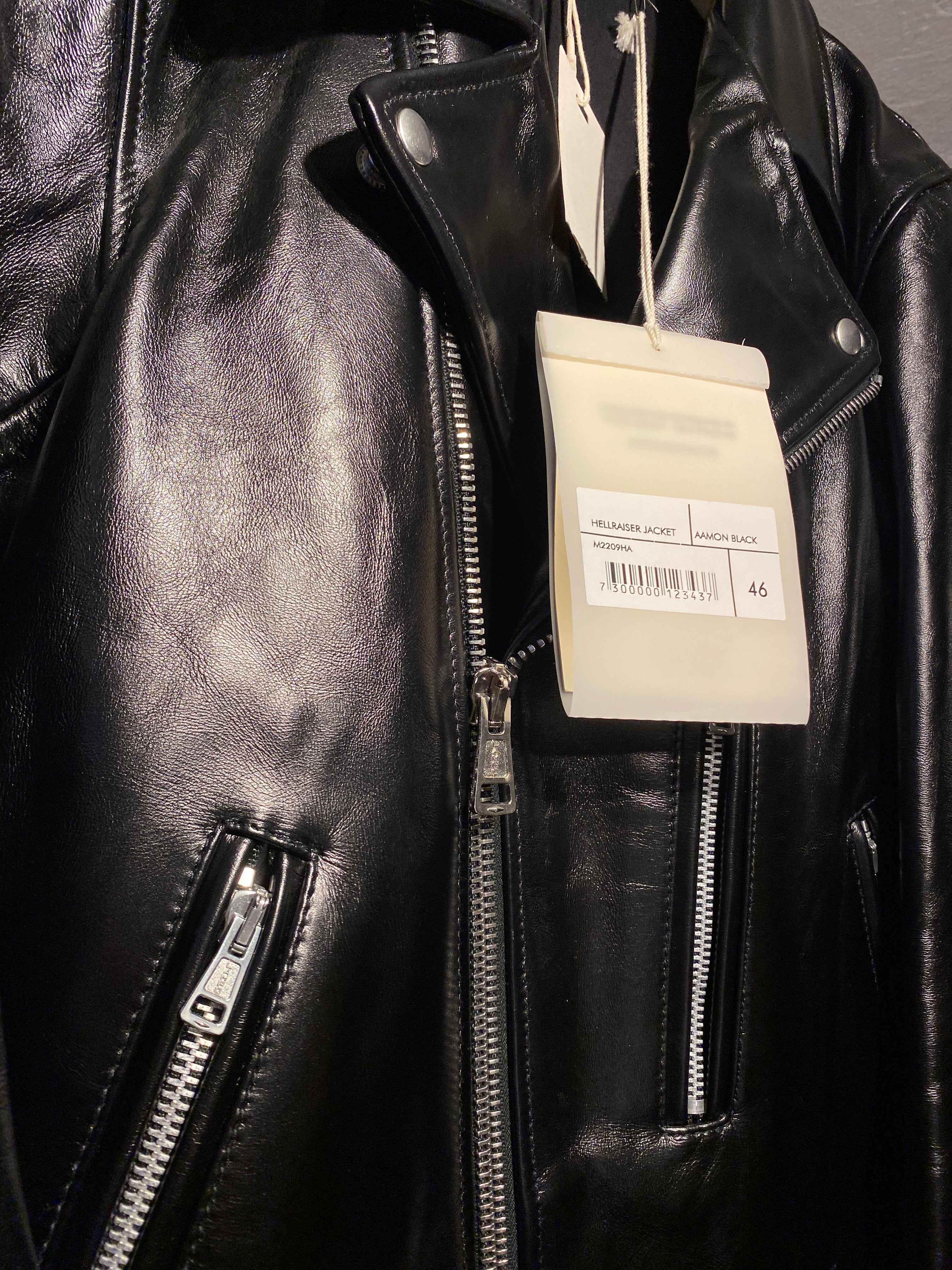 Our Legacy Aamon Black Hellraiser Leather Zipper Moto Jacket