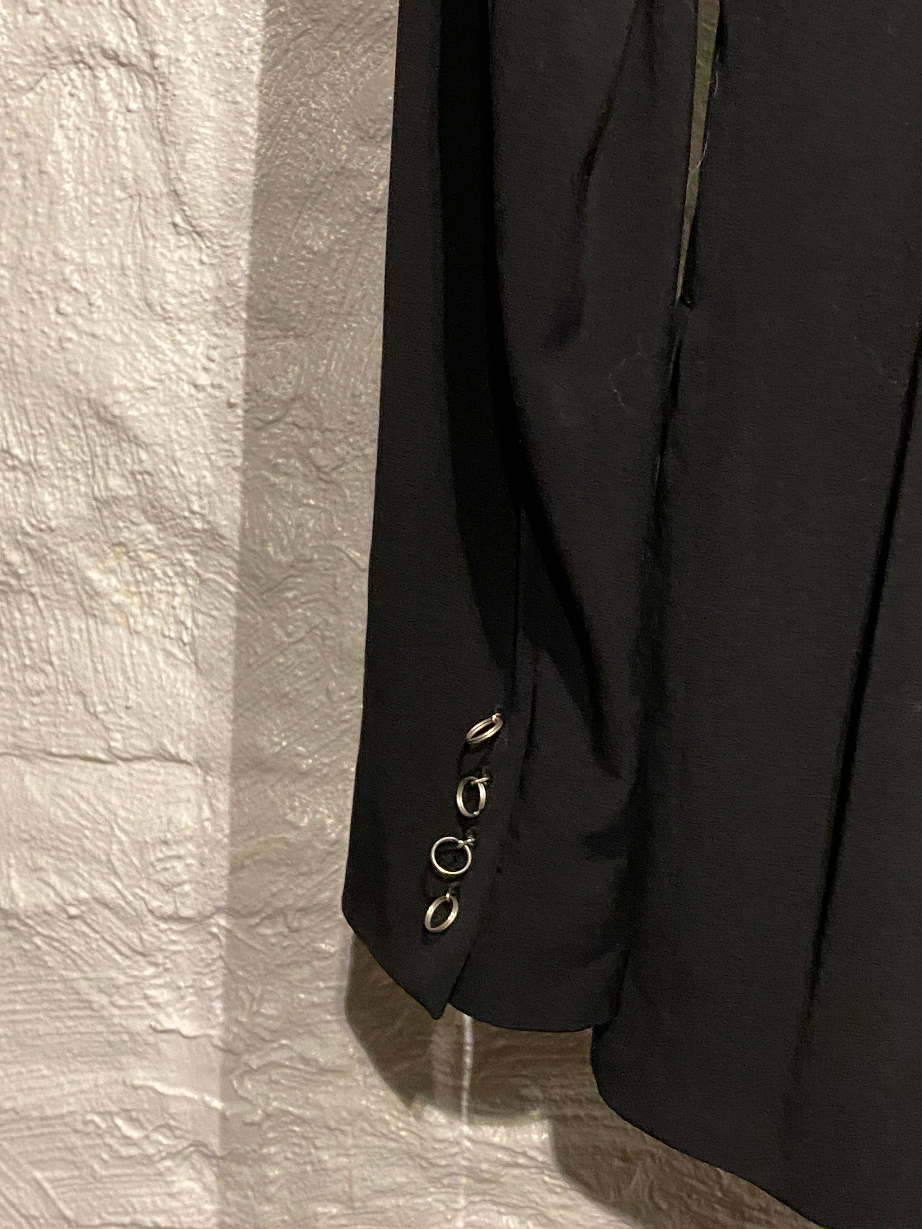 Jean Paul Gaultier  Black Wool Blazer with Silver Chain and charms