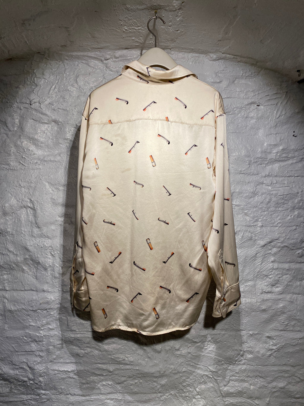 Alexander Wang Off-White Cigarette Printed Silk Shirt