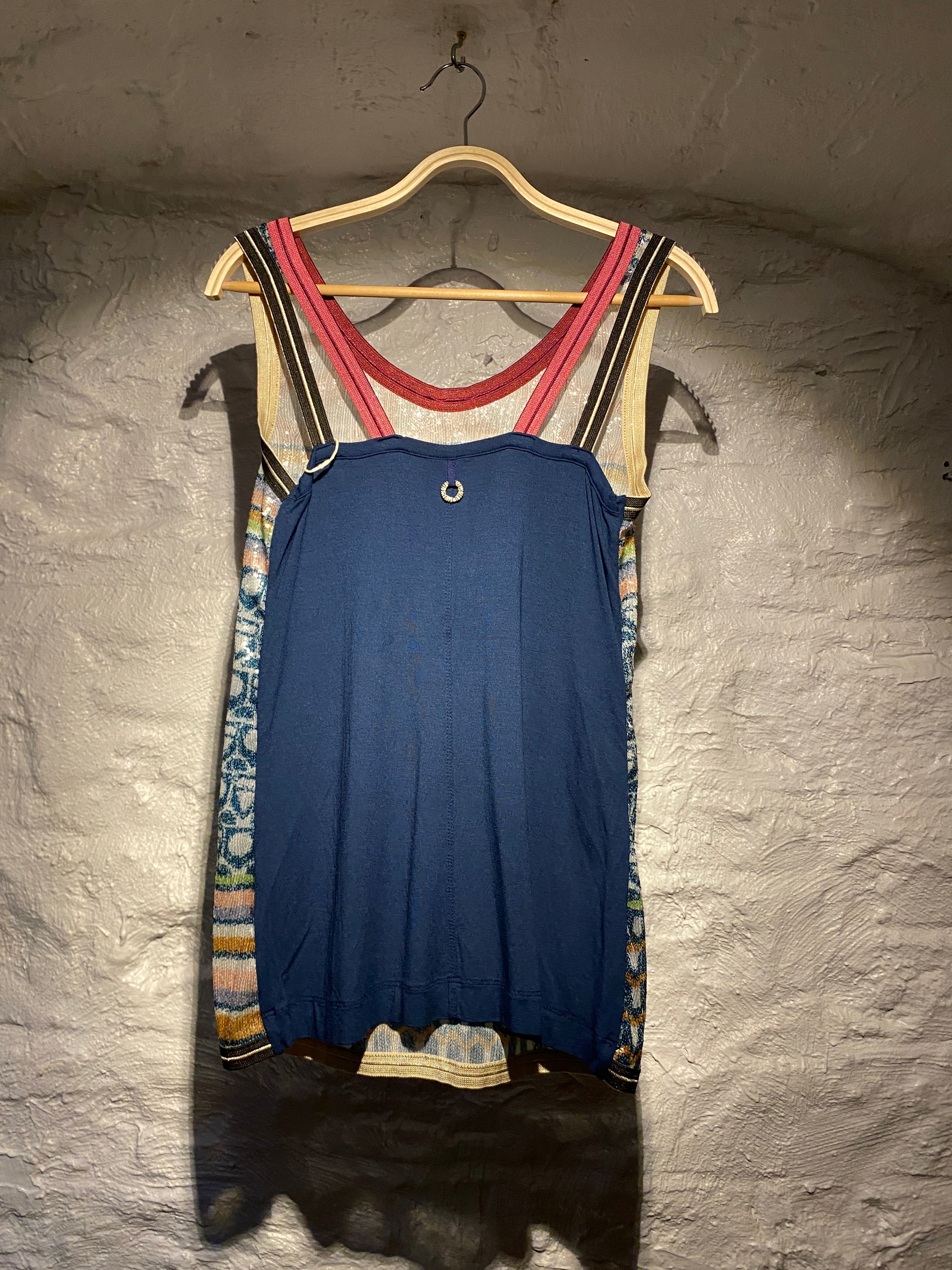 Save the Queen Multicolors Graphic Sequins Top