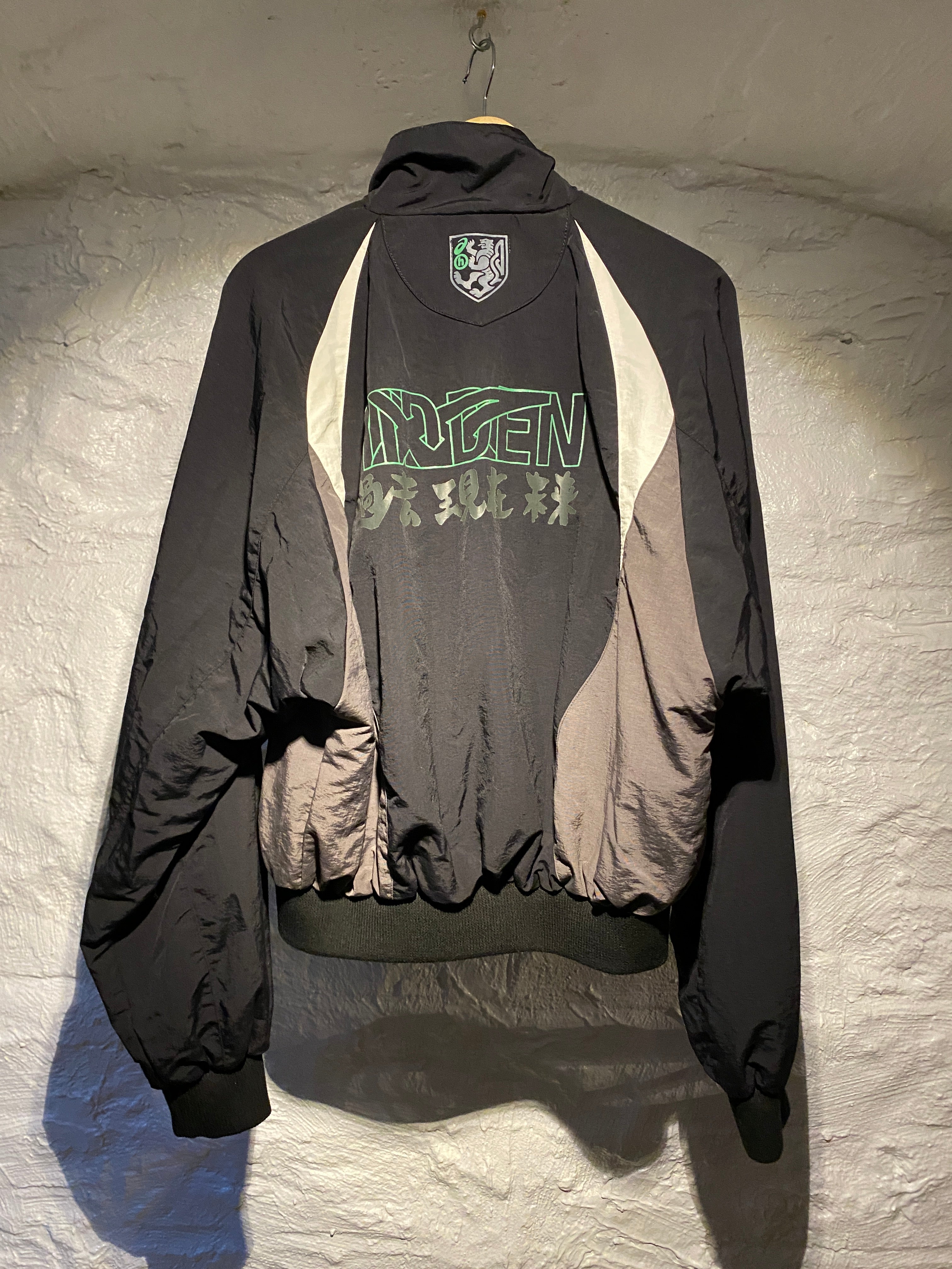 Hidden NYC Black and White Zipper Nylon Sports Jacket