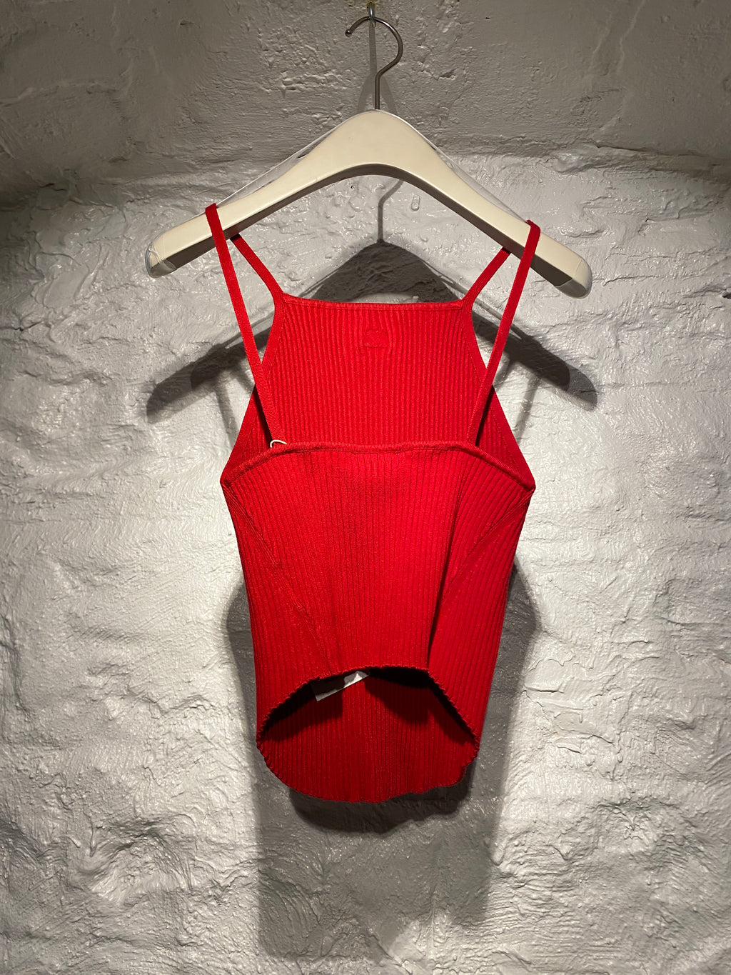 Courreges Red Reedition Rib Knit Tank Top