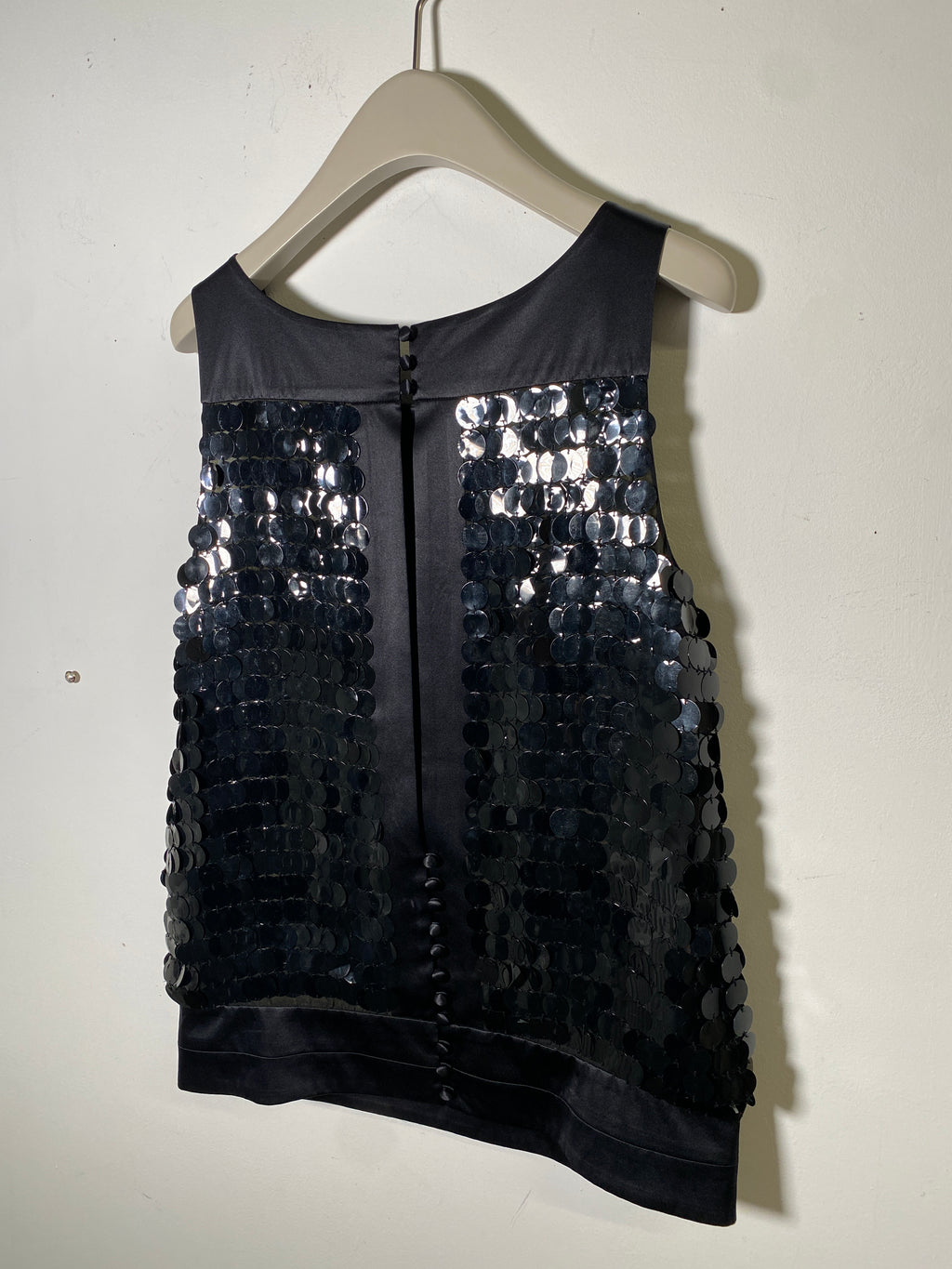 Just Cavalli open back black sequin top