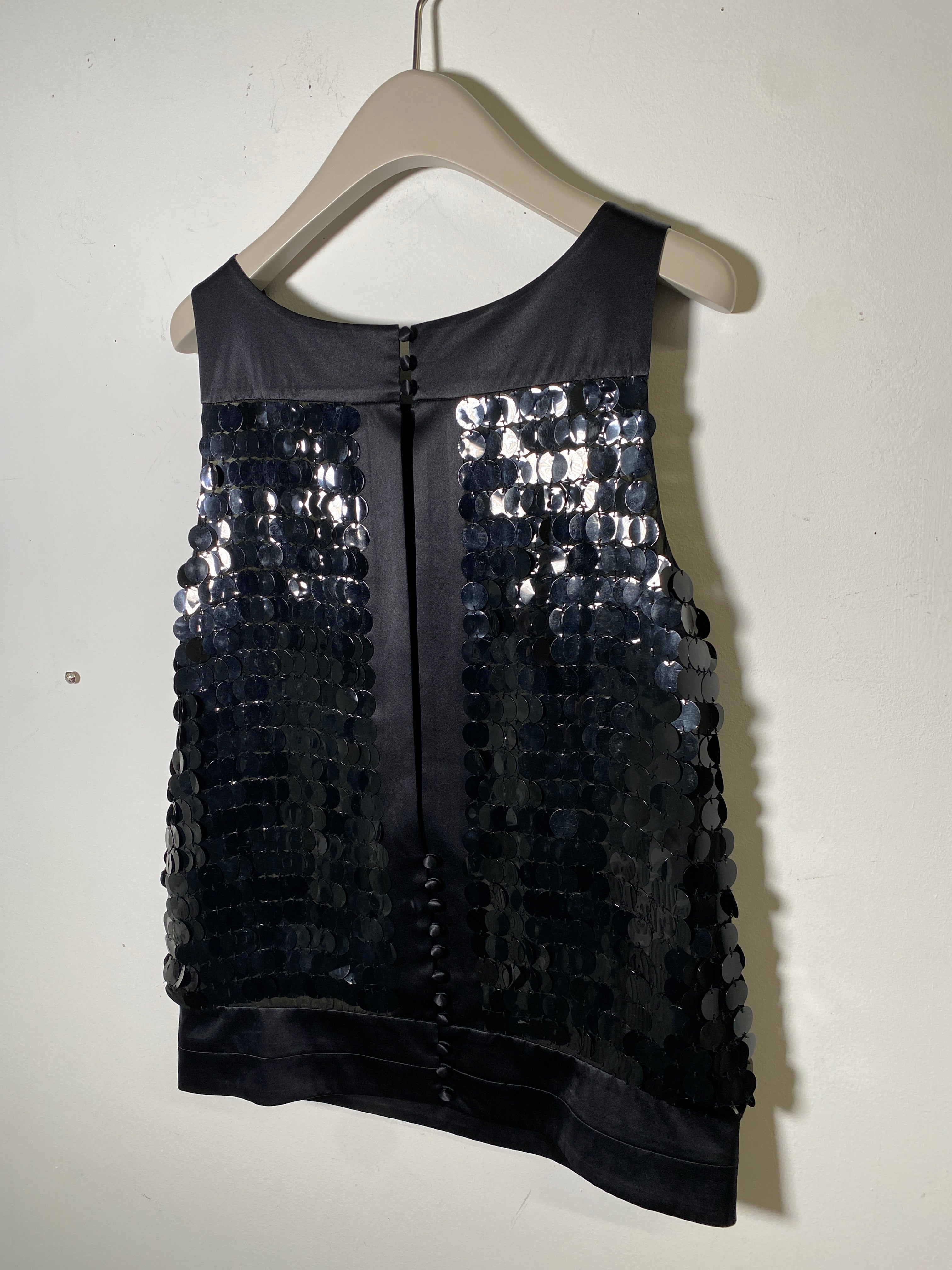Just Cavalli open back black sequin top