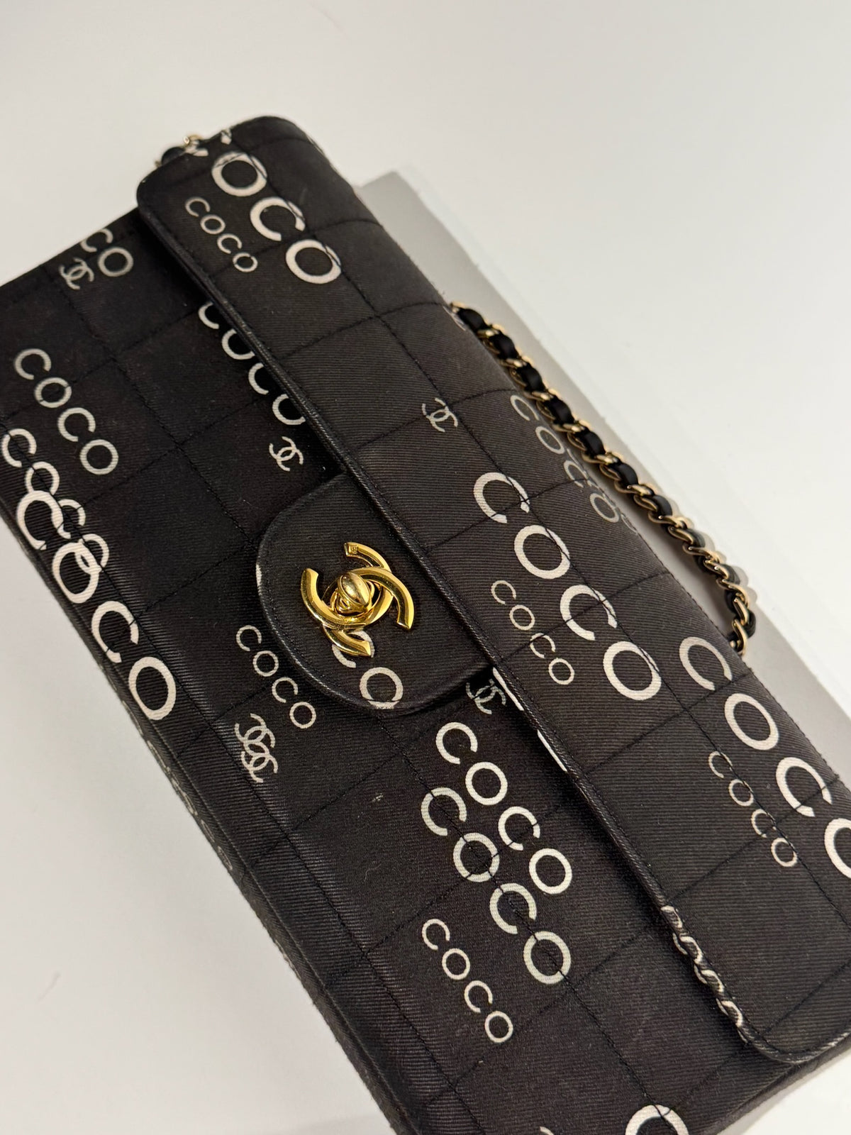 Chanel Black Canvas Coco Chain Shoulder Bag
