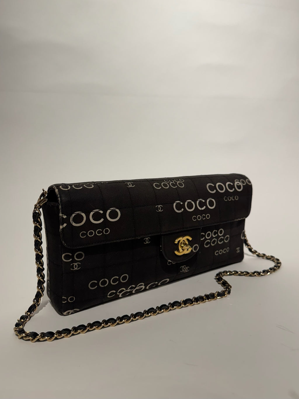 Chanel Black Canvas Coco Chain Shoulder Bag