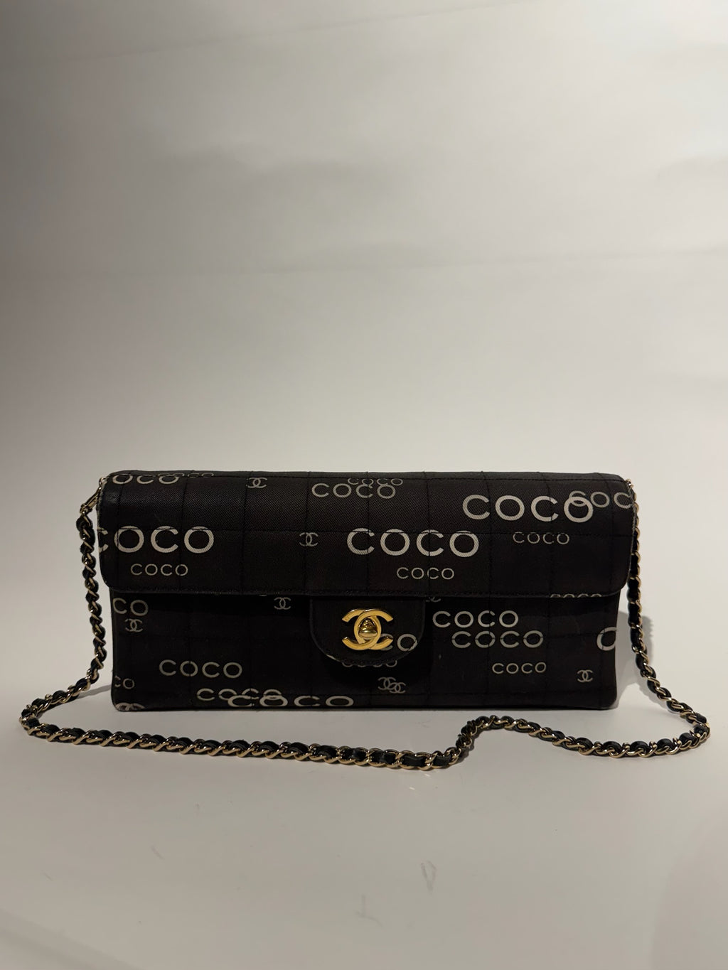 Chanel Black Canvas Coco Chain Shoulder Bag