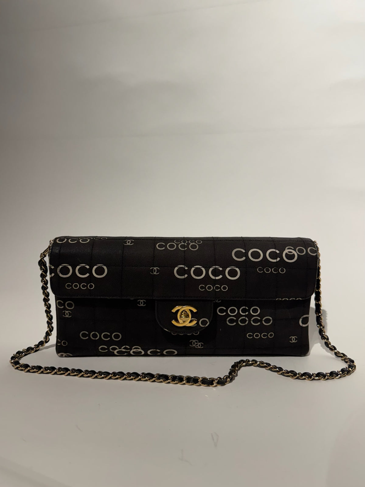 Chanel Black Canvas Coco Chain Shoulder Bag